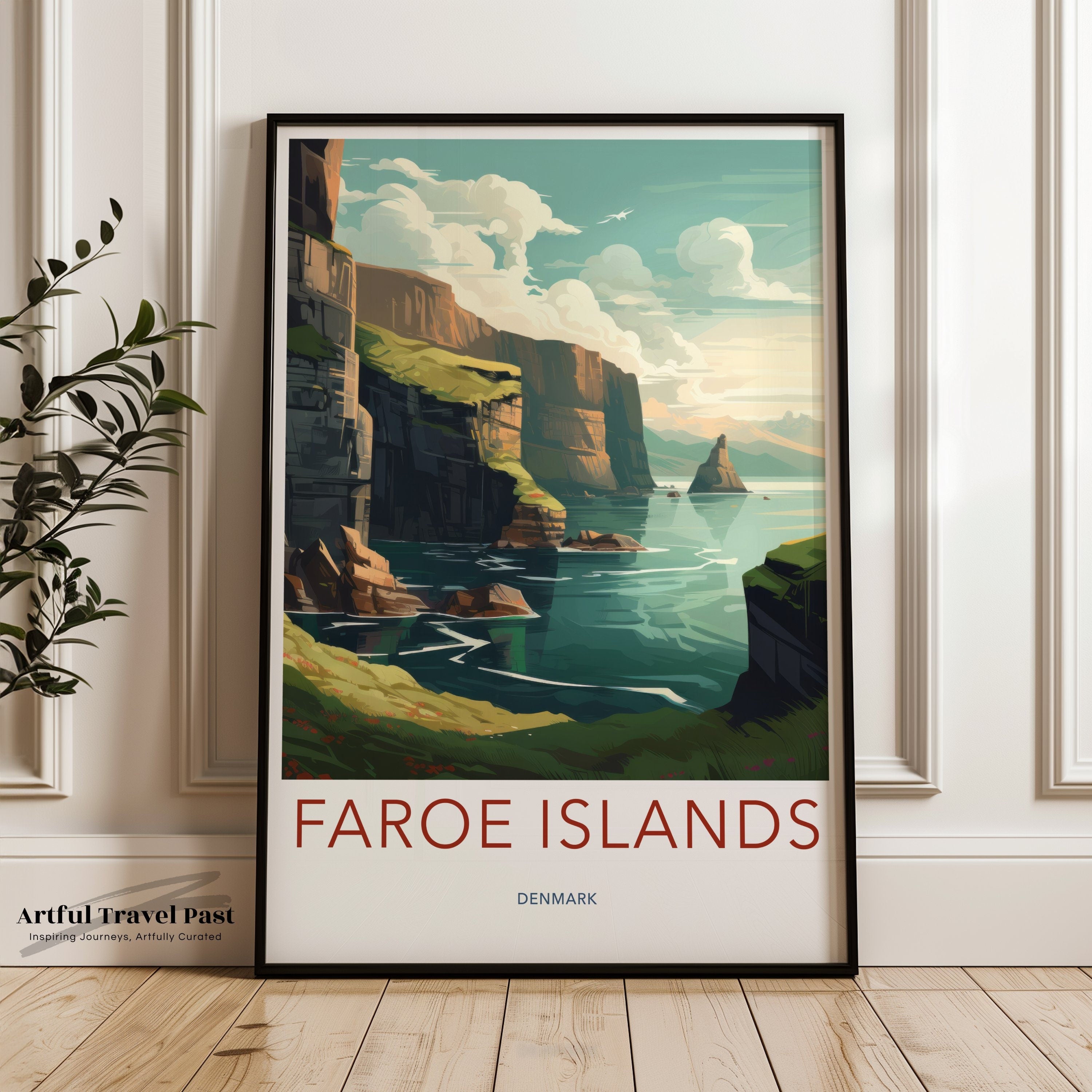 Faroe Islands Wall Art, Coastal Landscape Art Print, Nordic Nature Decor, Scenic Poster, Travel Photography, Home Office Decor