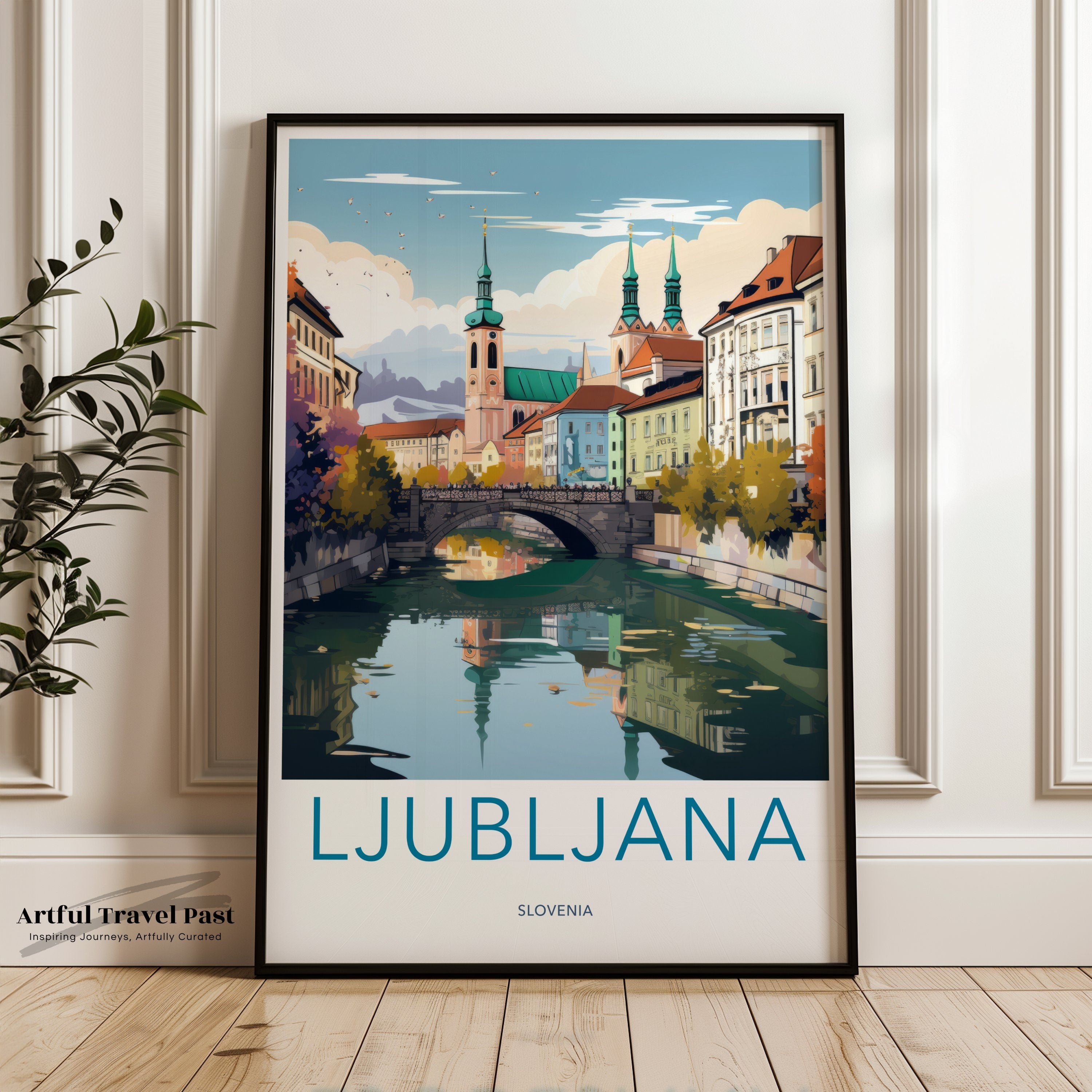 Ljubljana Wall Art, Slovenia Cityscape Print, Historic European Architecture Artwork, Cultural Landmark Poster, Travel Decor