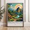 Machu Picchu Wall Art, Colorful Peru Landscape Print, Modern Home Decor, Famous Landmark Art, Travel Poster, Mountain Scenery