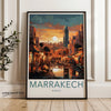 Marrakech Morocco Wall Art, Vibrant Sunset Cityscape, Moroccan Souk, Architectural Wonders, Cultural Landmarks, Home Decor