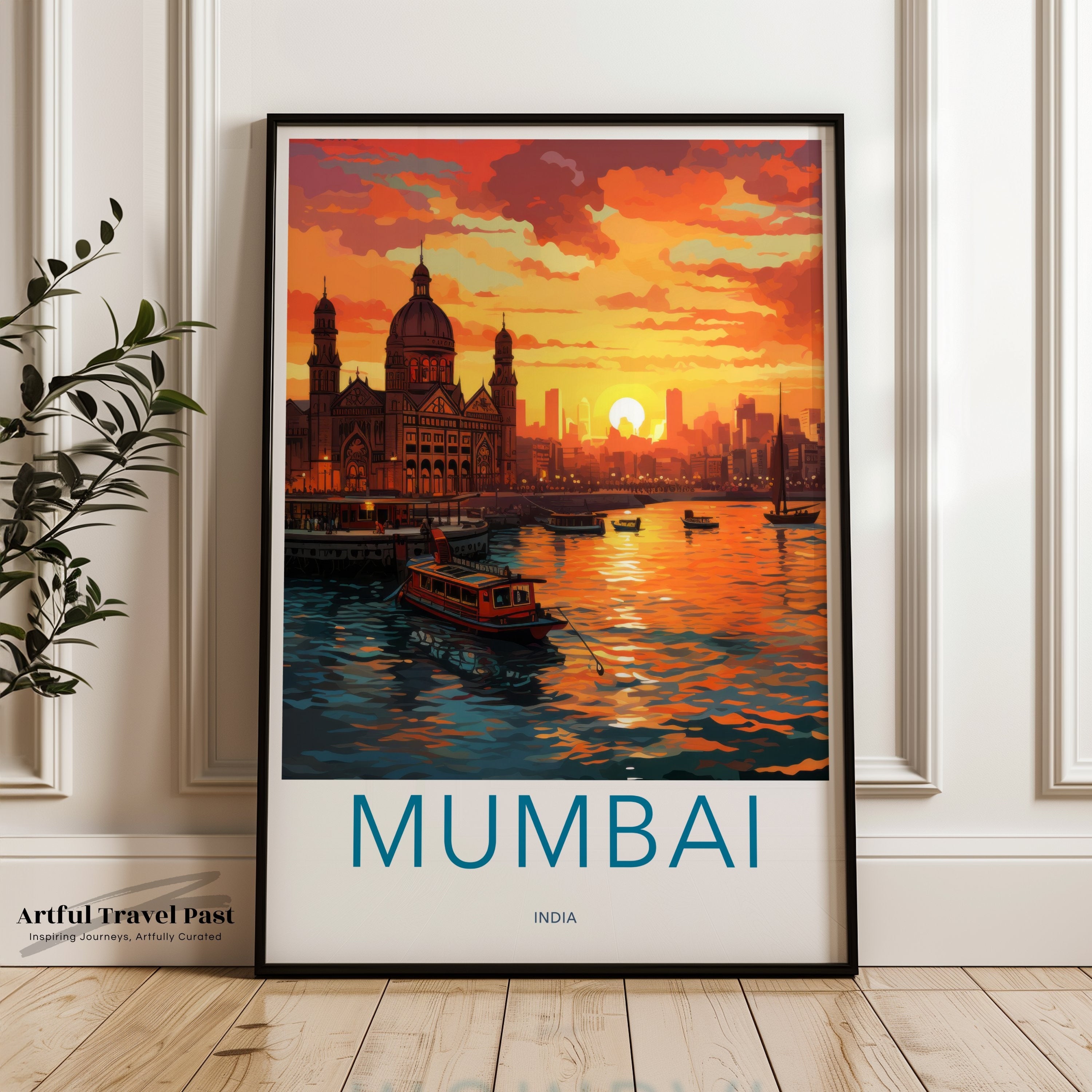 Mumbai India Wall Art, Sunset Cityscape Print, Mumbai Architecture Poster, Scenic Indian City View Artwork, Home Decor