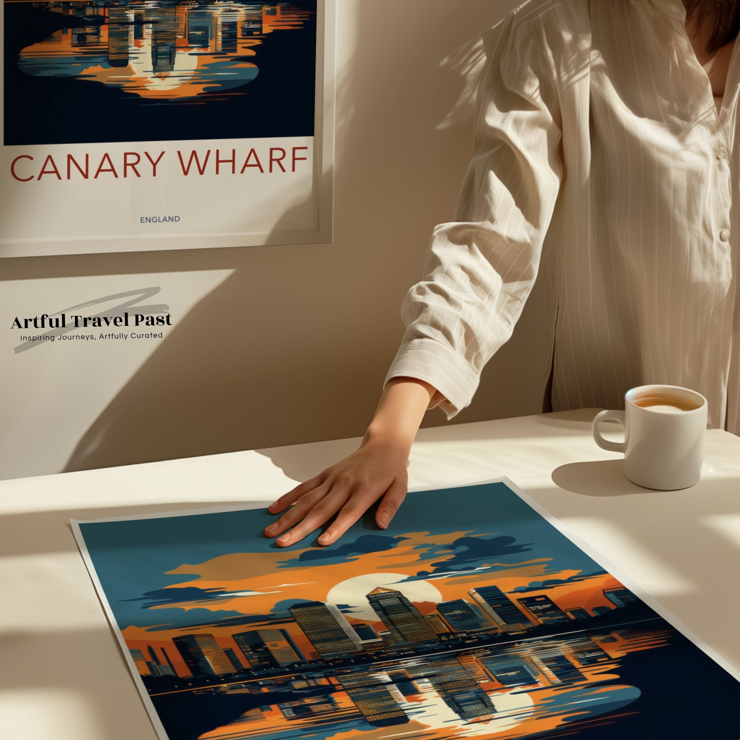 Wall Art Canary Wharf Poster | River Thames Sunset | England Wall Art