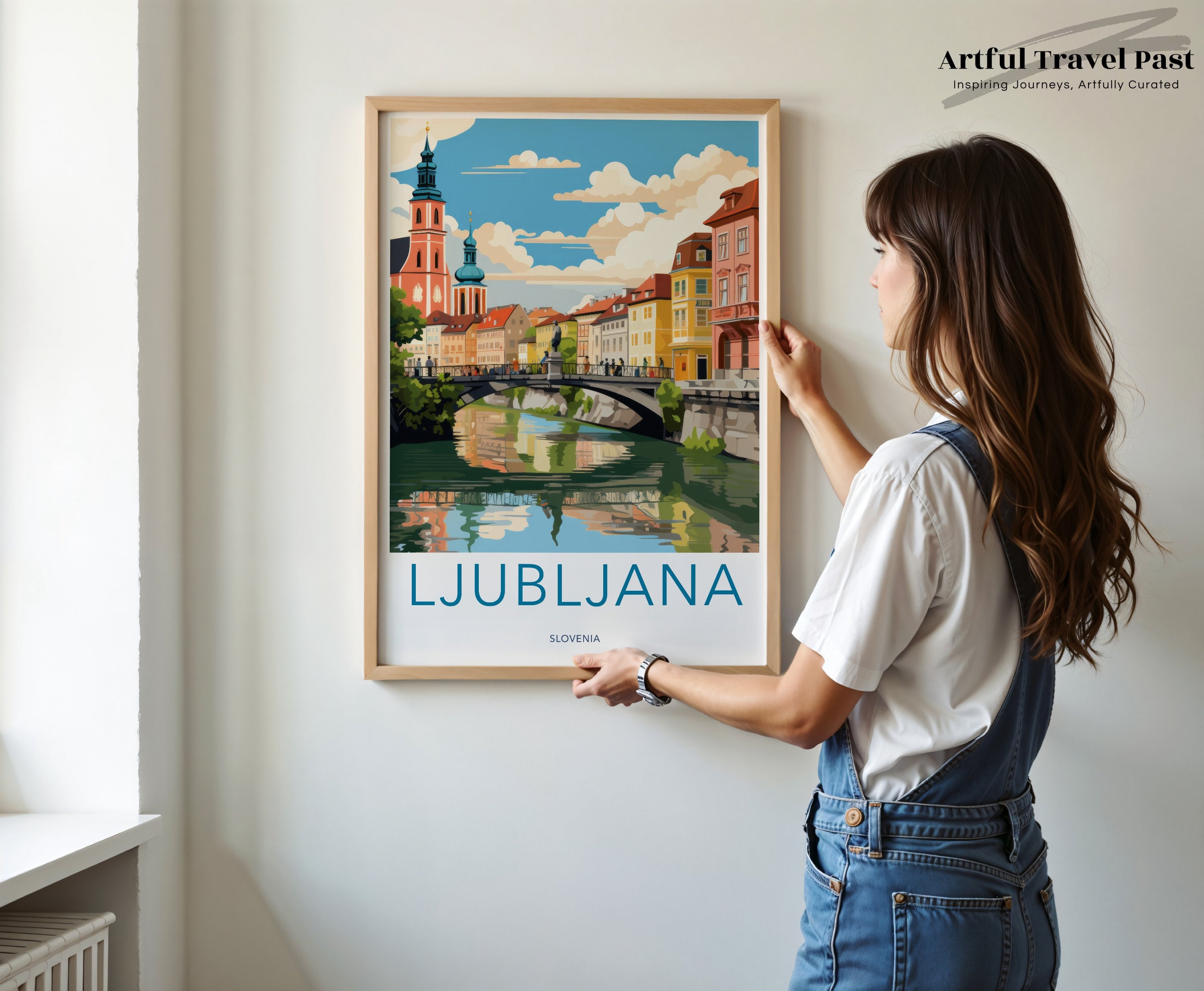 Ljubljana Wall Art, Slovenia Travel Poster, Charming Cityscape Print, Historic European Destination, Vibrant Home Decor, City Artwork