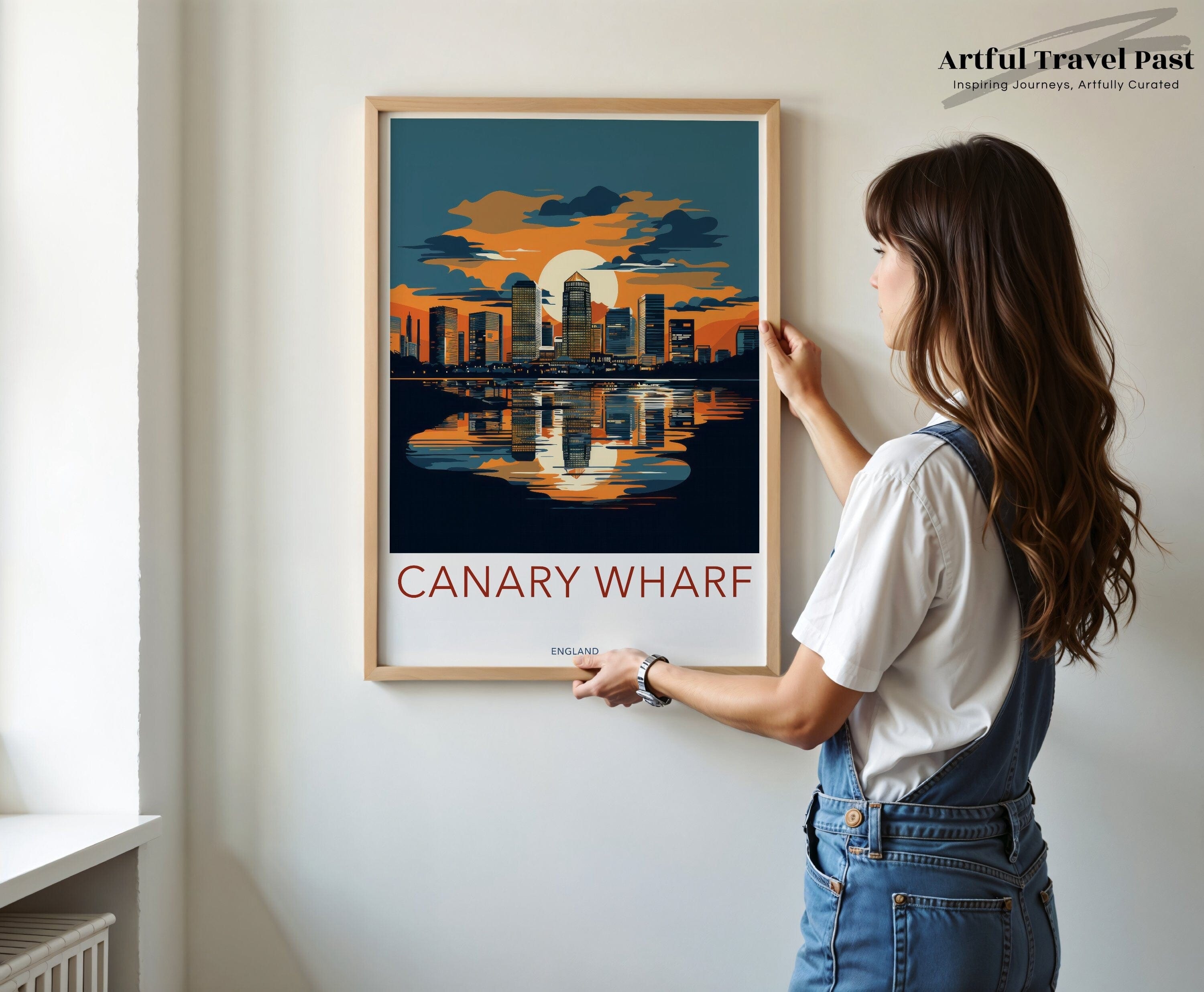 Wall Art Canary Wharf Poster | River Thames Sunset | England Wall Art