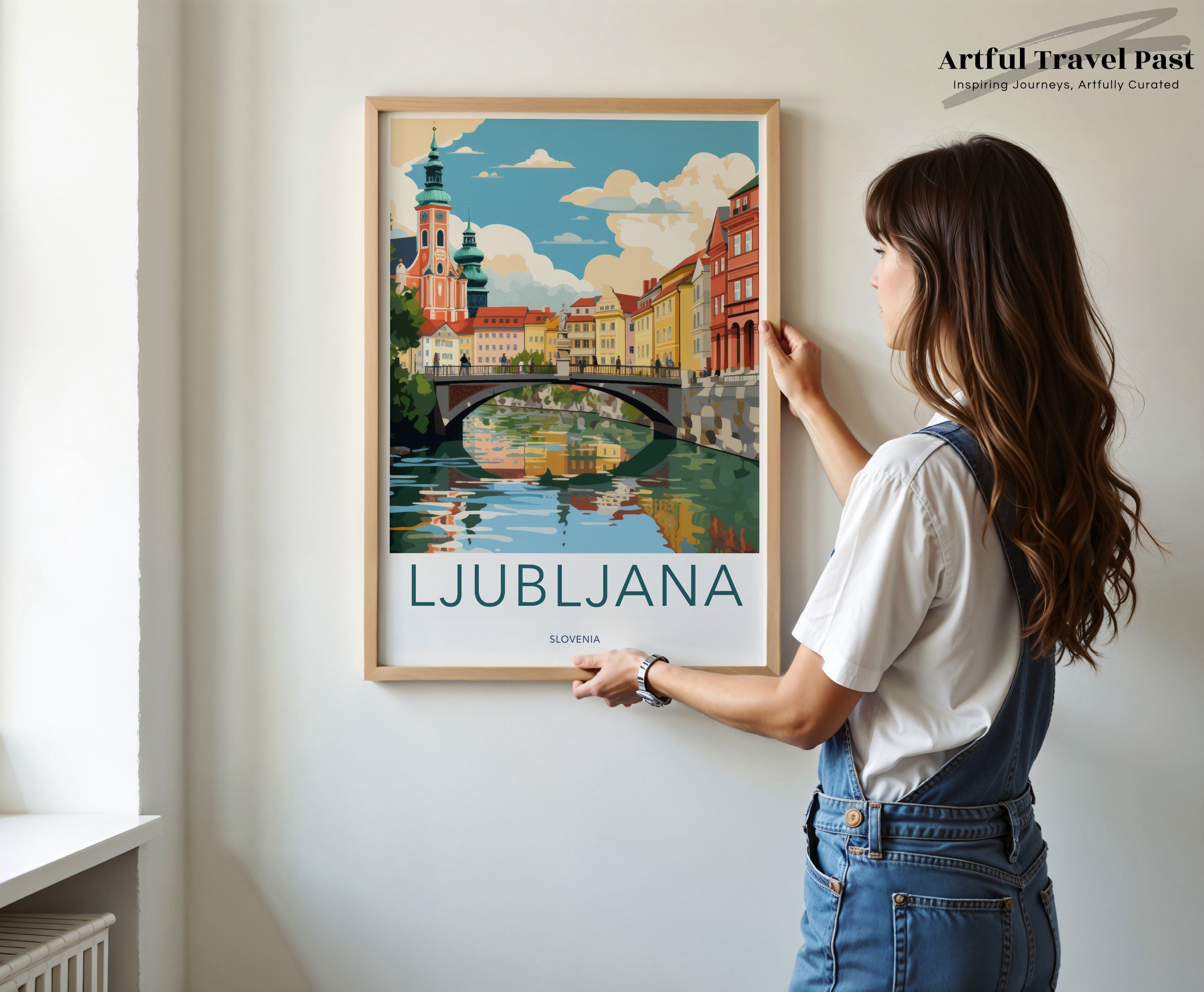 Ljubljana Slovenia Wall Art, European Cityscape Print, Architectural Landmarks, Vibrant Cultural Heritage, Historical Artwork