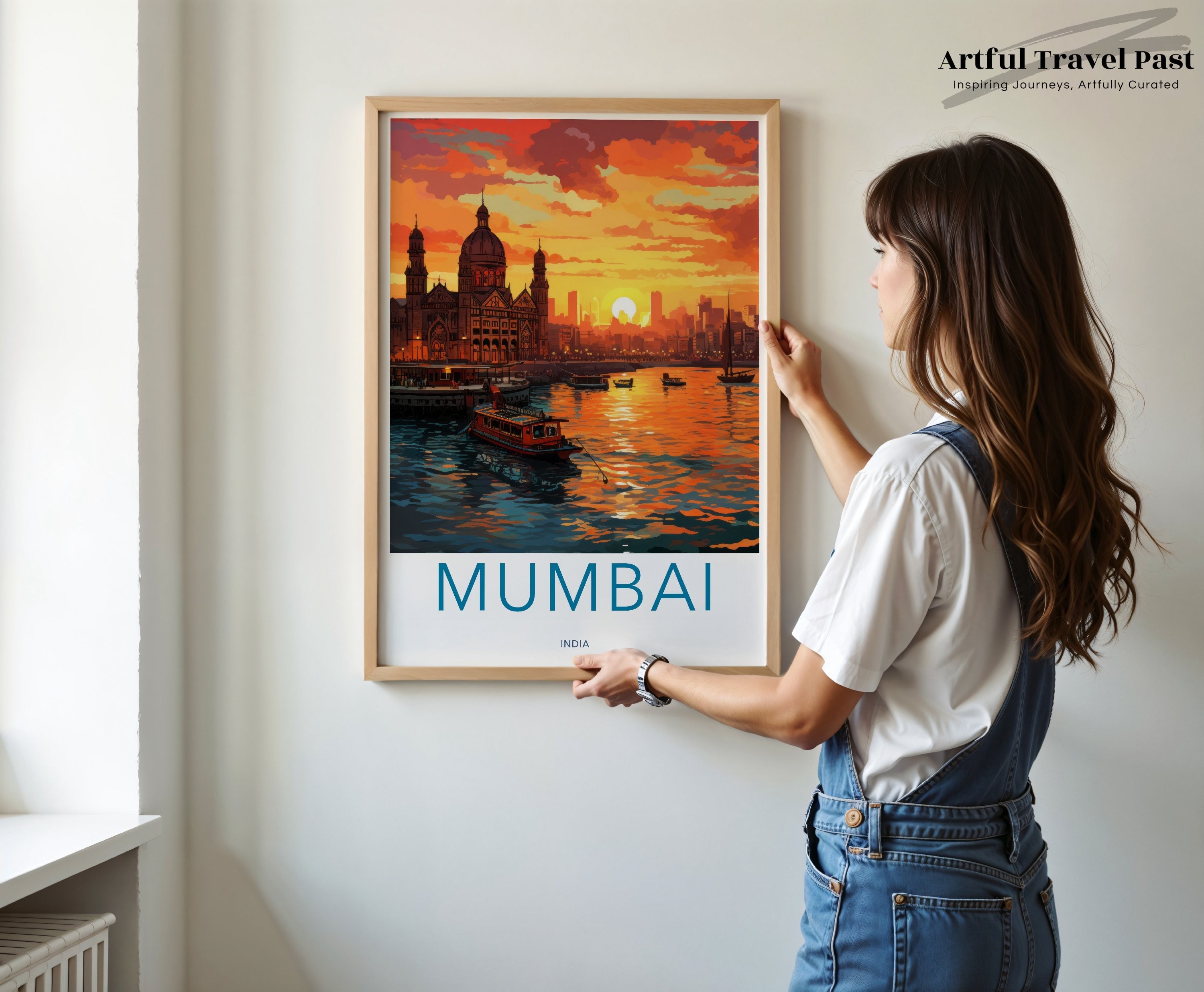 Mumbai India Wall Art, Sunset Cityscape Print, Mumbai Architecture Poster, Scenic Indian City View Artwork, Home Decor