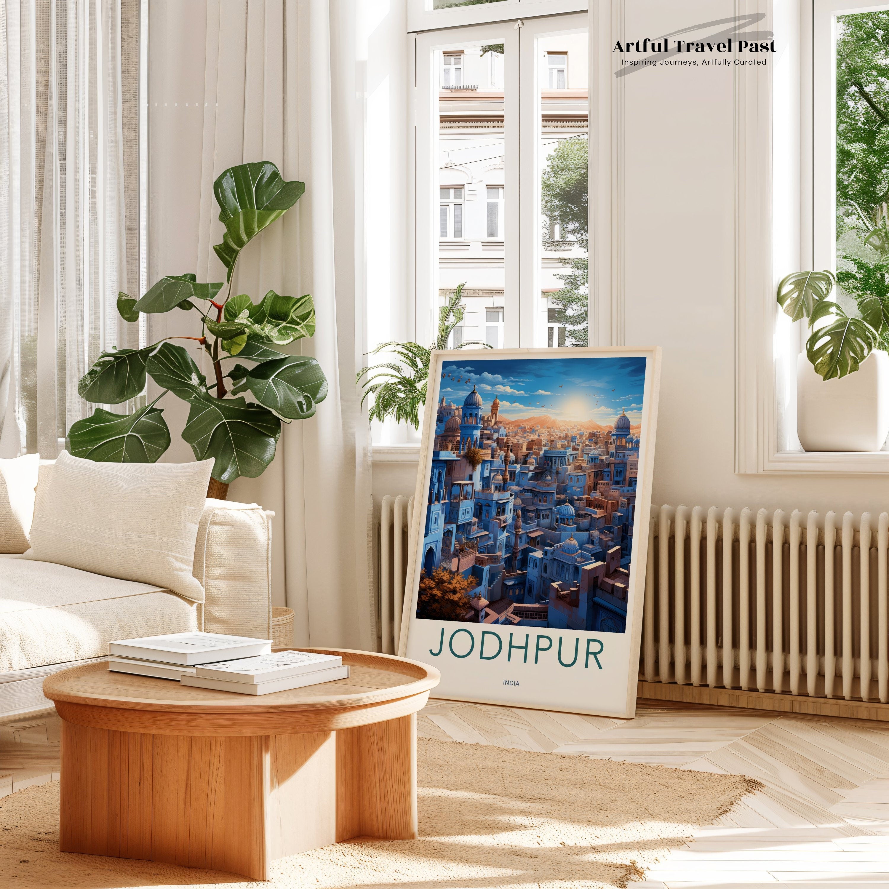 Jodhpur Cityscape Poster, Jodhpur Wall Art, Blue City of India, Architectural Landmarks, Historical Artwork, Travel Decor