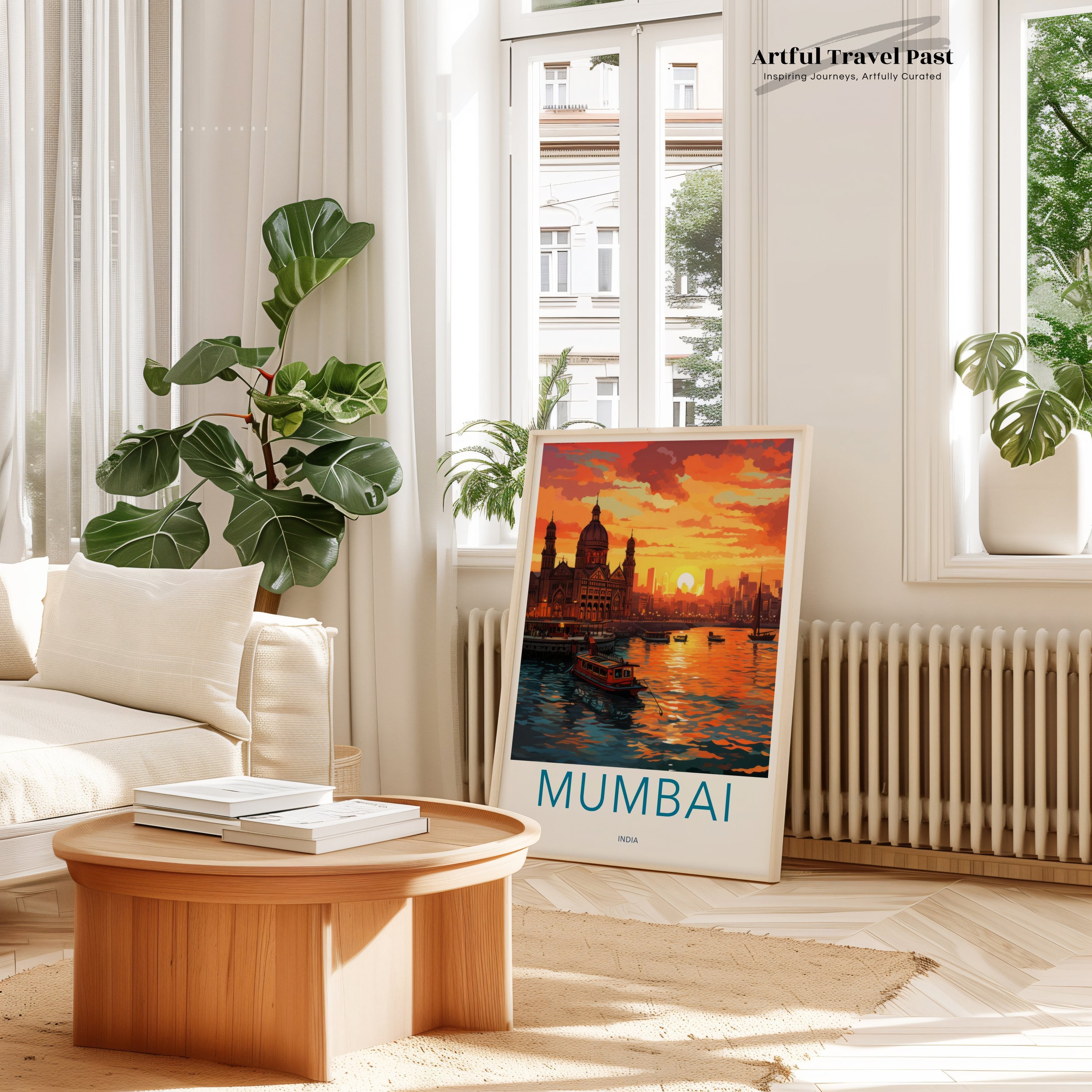 Mumbai India Wall Art, Sunset Cityscape Print, Mumbai Architecture Poster, Scenic Indian City View Artwork, Home Decor