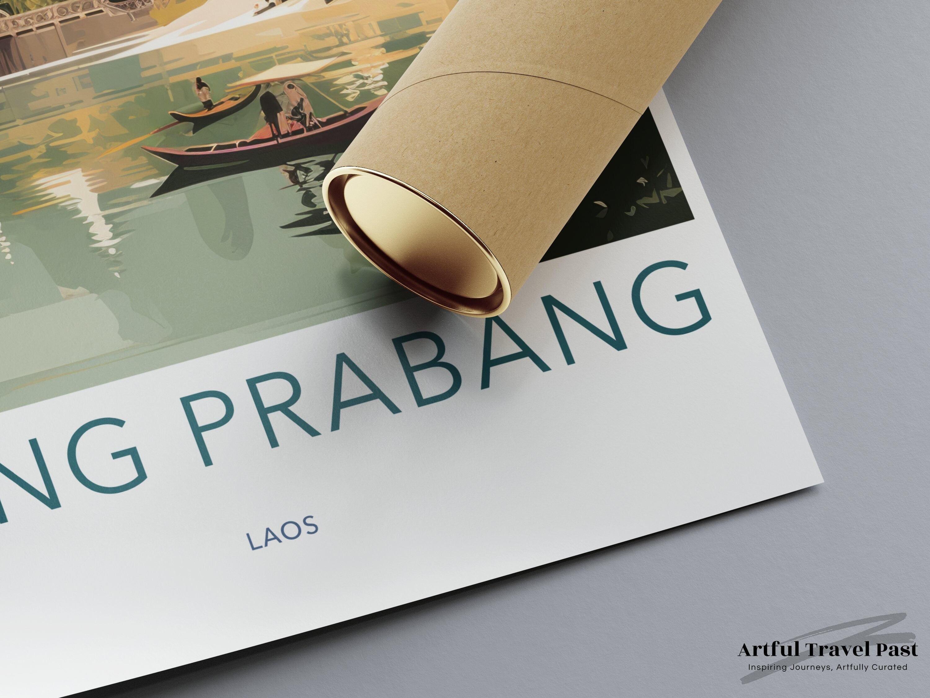 Luang Prabang Laos Wall Art, Historic Cityscape Art Print, Southeast Asian Cultural Heritage Poster, Natural Scenic Decor