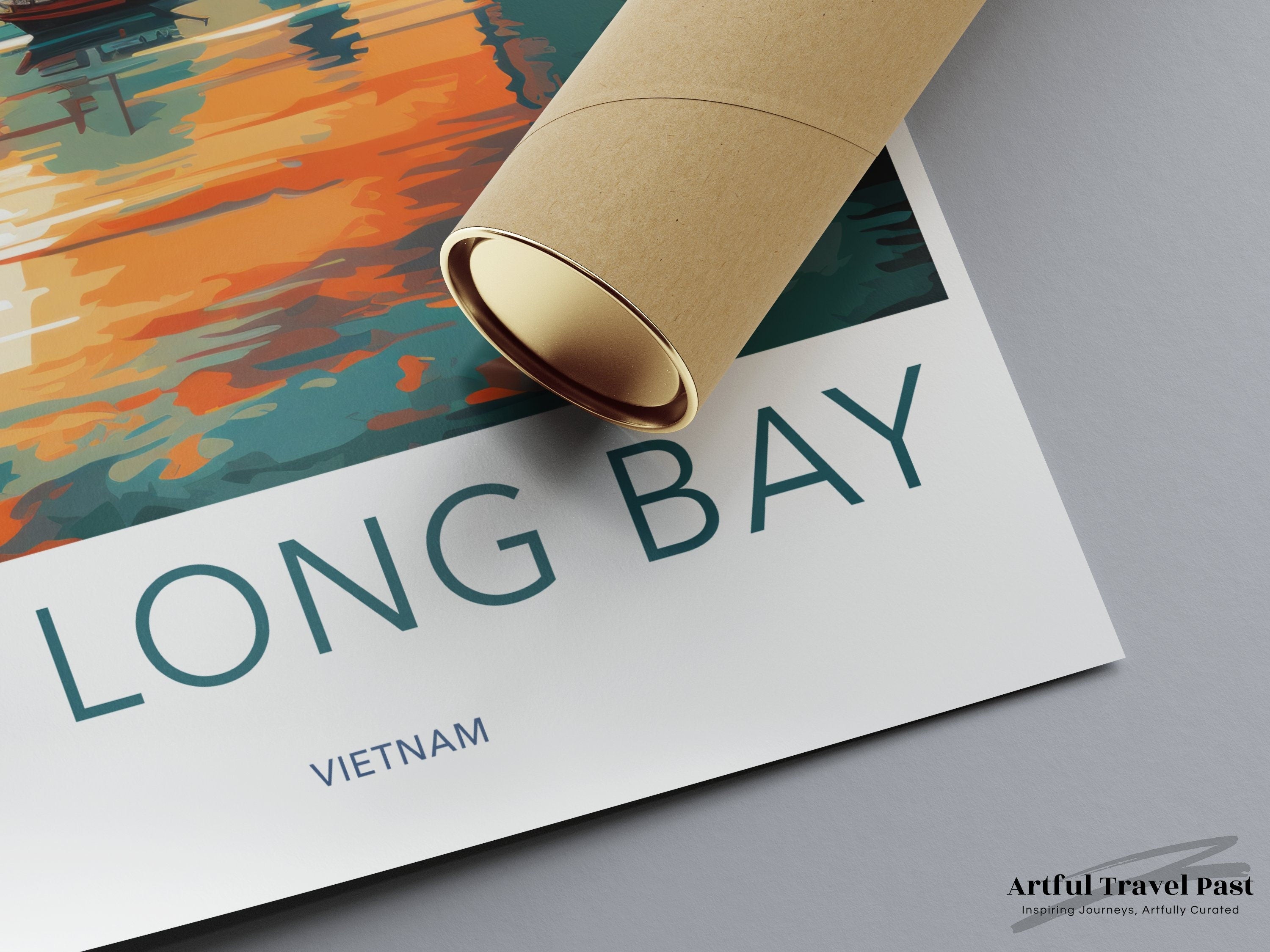 Ha Long Bay Wall Art, Vietnam Sunset Scenic Decor, Stunning Seascape, Coastal Art Print, Vibrant Landscape, Travel Poster