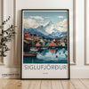 Siglufjörður Wall Art, Icelandic Coastal Town Print, Scenic Seaside Village Poster, Nordic Harbor Artwork, Nordic Travel Decor