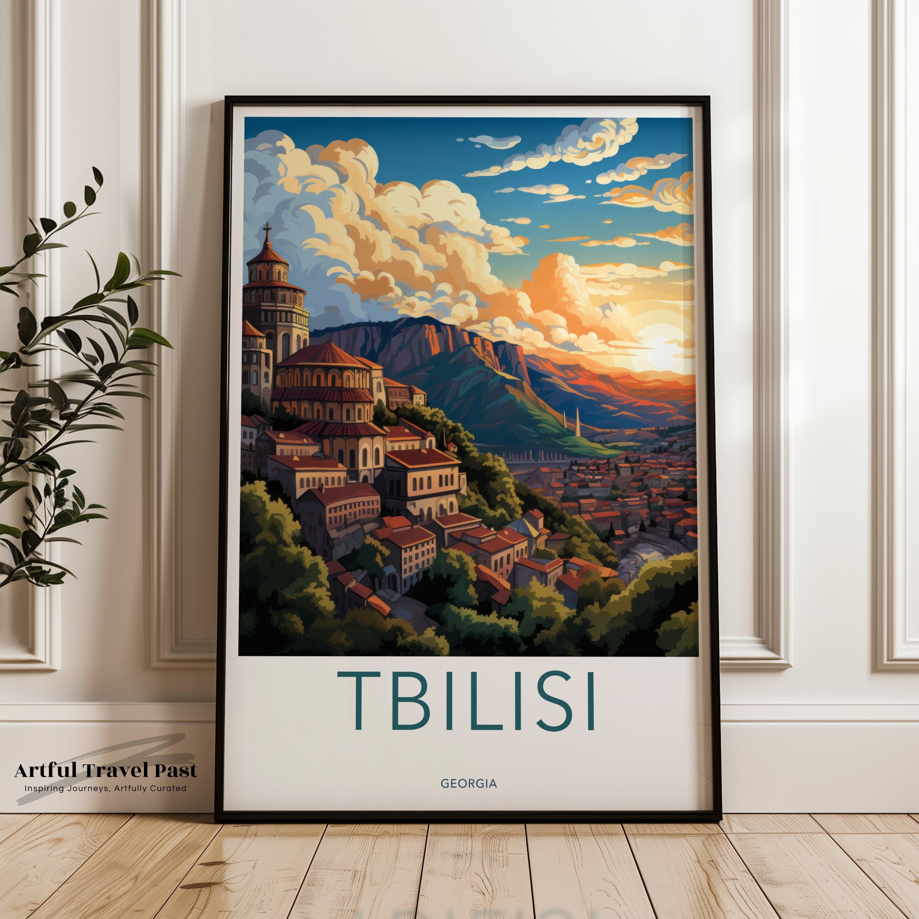 Tbilisi Wall Art Print, Georgia Travel Poster, Tbilisi Skyline Artwork, Tbilisi Cityscape, Historic Georgian Architecture, Tbilisi Sunset