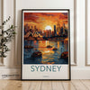 Sydney Wall Art Print, Cityscape Art, Vintage Travel Poster, Home Decor, Australia Souvenir, Urban Skyline Wall Decor