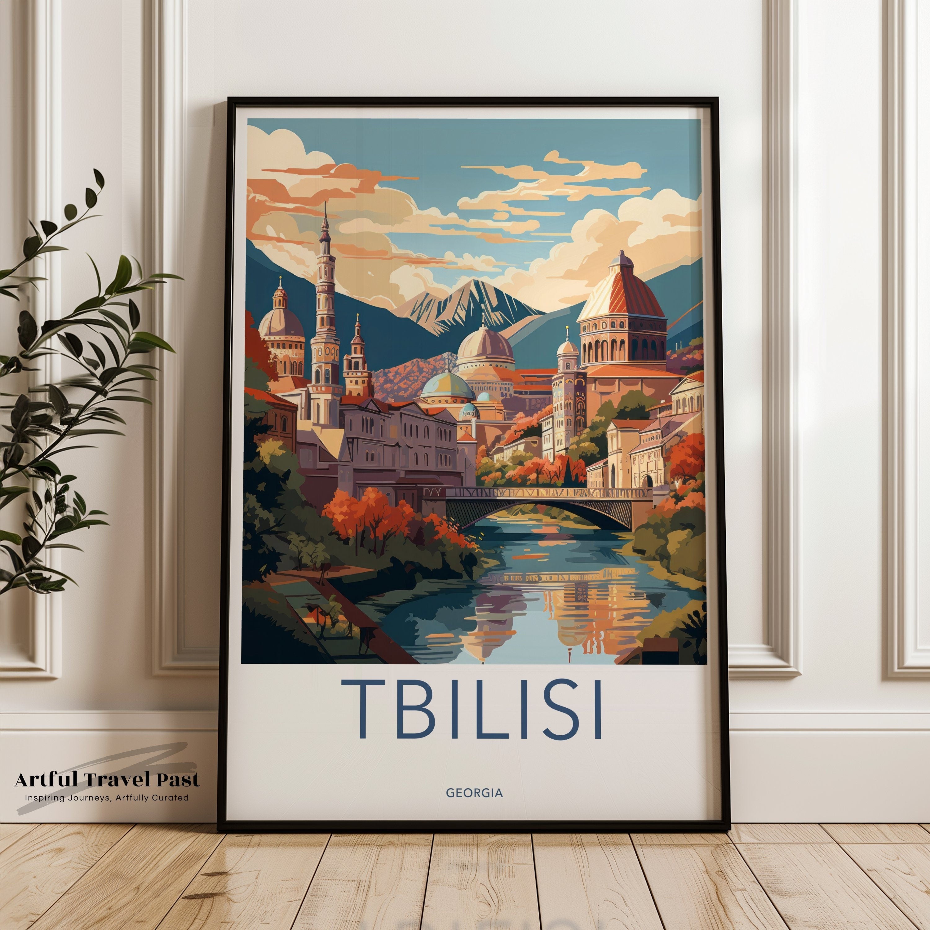 Tbilisi Wall Art Print, Georgian Cityscape Poster, Travel Poster, Tbilisi City Art, Modern Home Decor, Tbilisi Illustration, Georgia Print