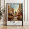 Torun Poland Wall Art, Historic Cityscape Illustration, Old Town Market Square Print, European Travel Decor, Quaint Street Scene