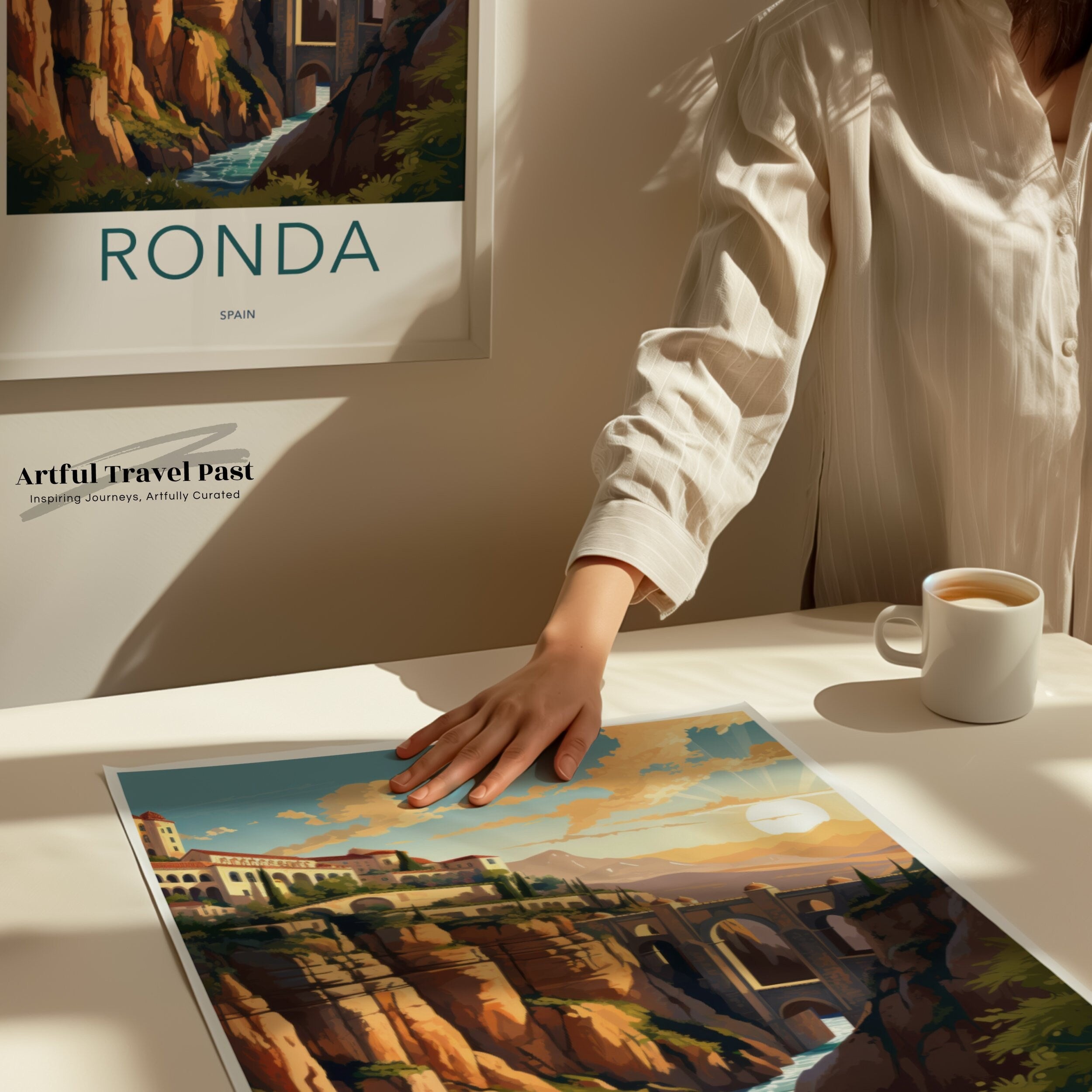 Stunning Ronda Wall Art, Spanish Countryside Scenic Landscape, Architectural Wonders, Cultural Landmarks, European Travel Poster