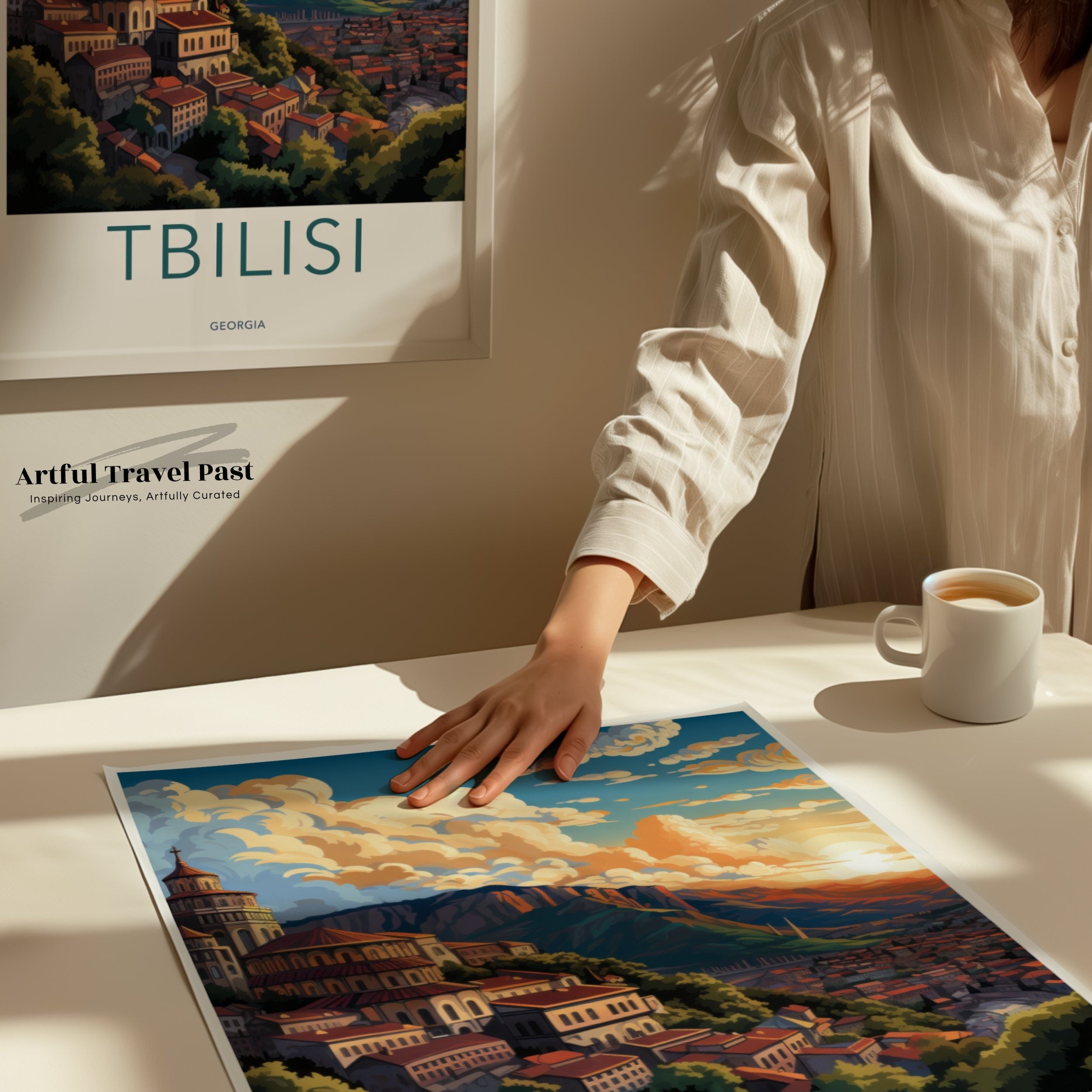 Tbilisi Wall Art Print, Georgia Travel Poster, Tbilisi Skyline Artwork, Tbilisi Cityscape, Historic Georgian Architecture, Tbilisi Sunset