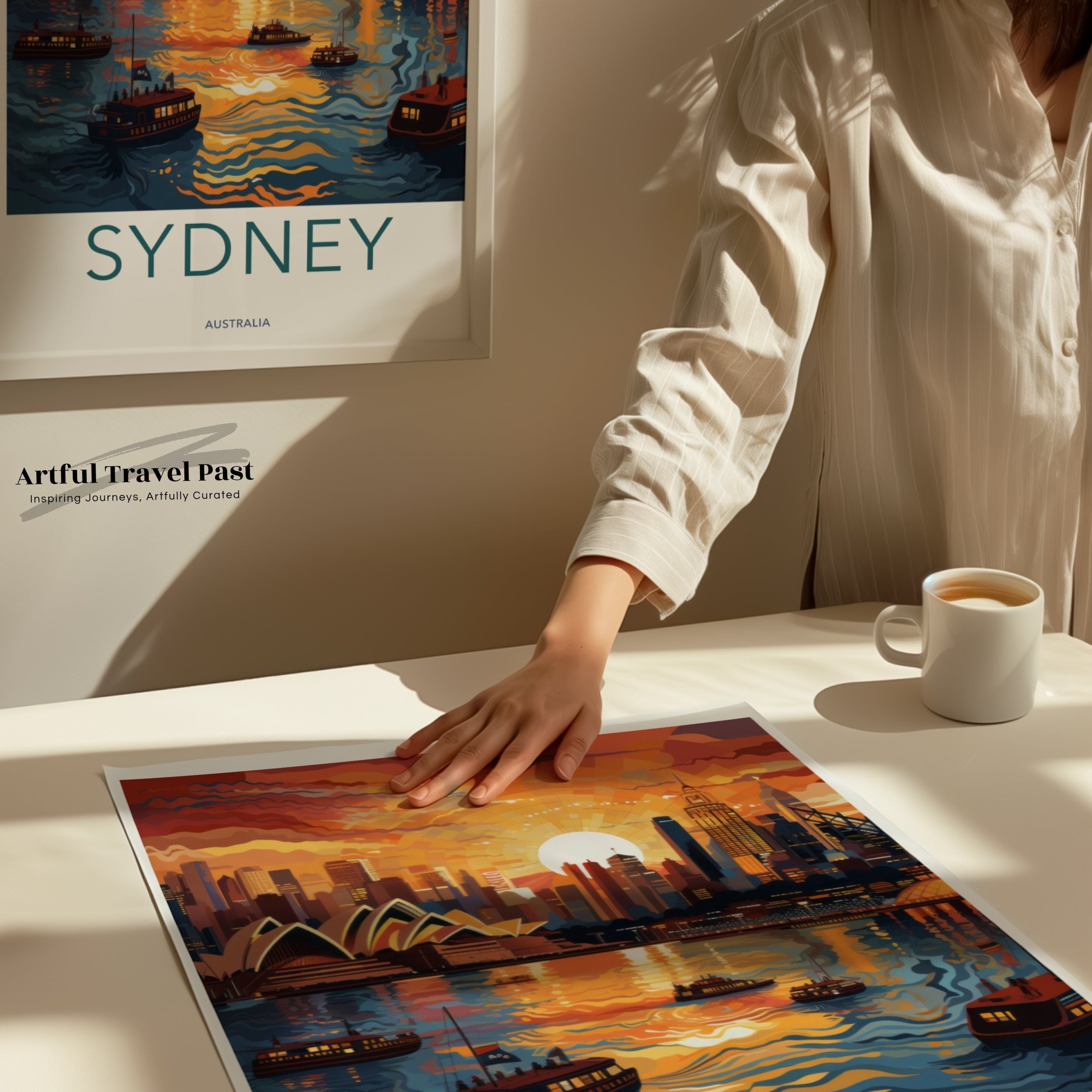 Sydney Wall Art Print, Cityscape Art, Vintage Travel Poster, Home Decor, Australia Souvenir, Urban Skyline Wall Decor