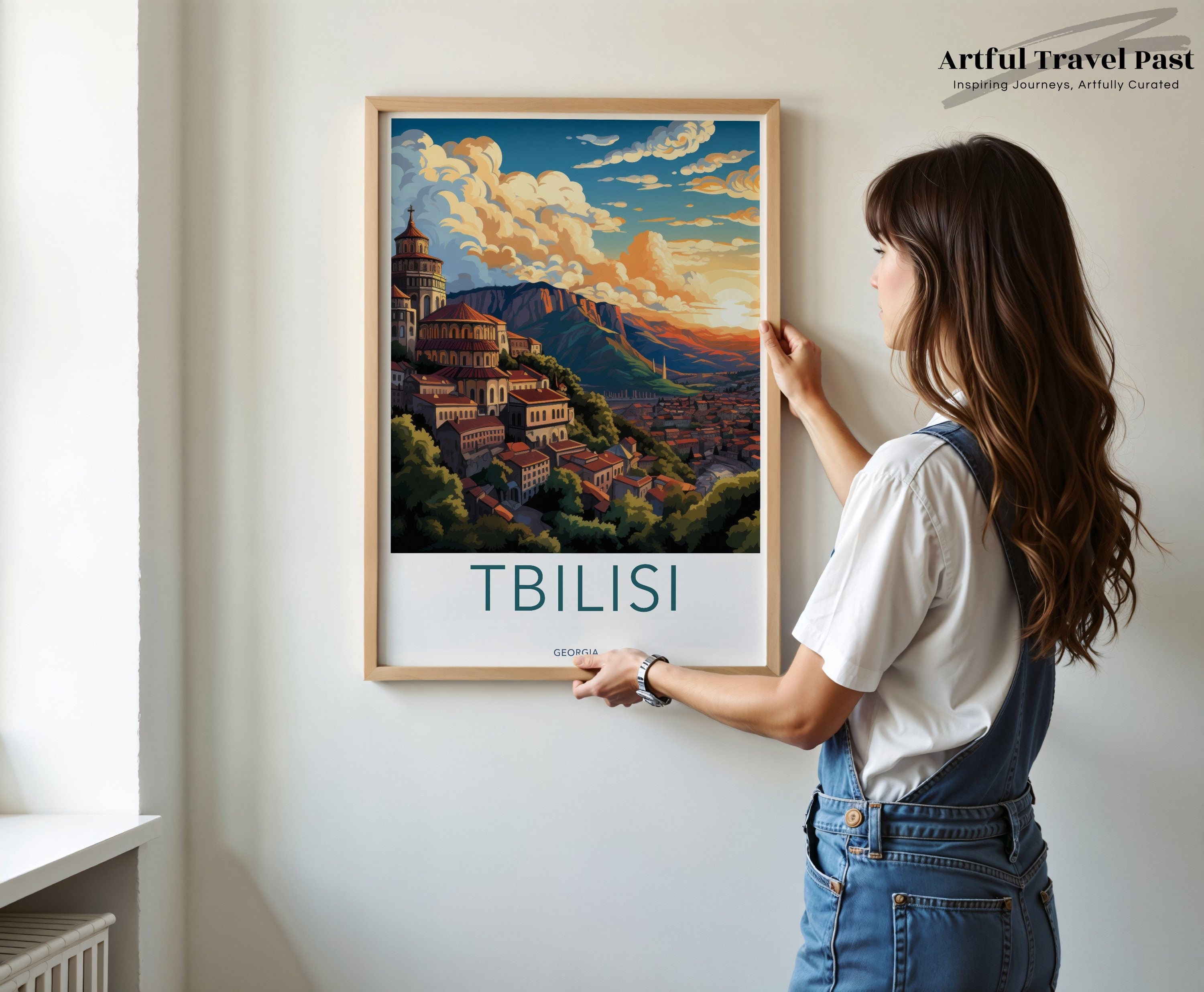 Tbilisi Wall Art Print, Georgia Travel Poster, Tbilisi Skyline Artwork, Tbilisi Cityscape, Historic Georgian Architecture, Tbilisi Sunset