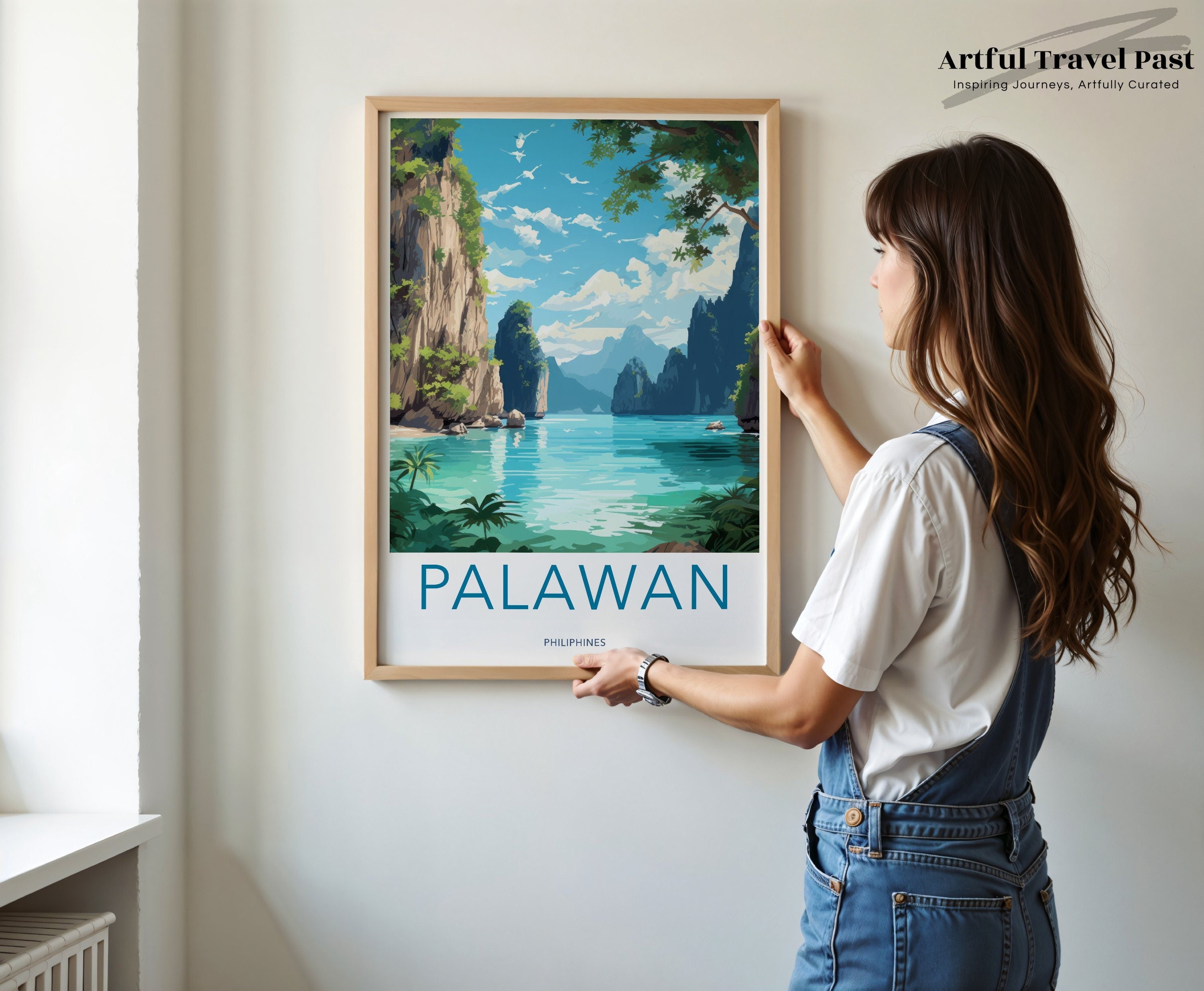 Palawan Wall Art, Stunning Landscape Artwork, Tropical Island Decor, Philippines Travel Poster, Beach Paradise Print, Scenic Ocean View