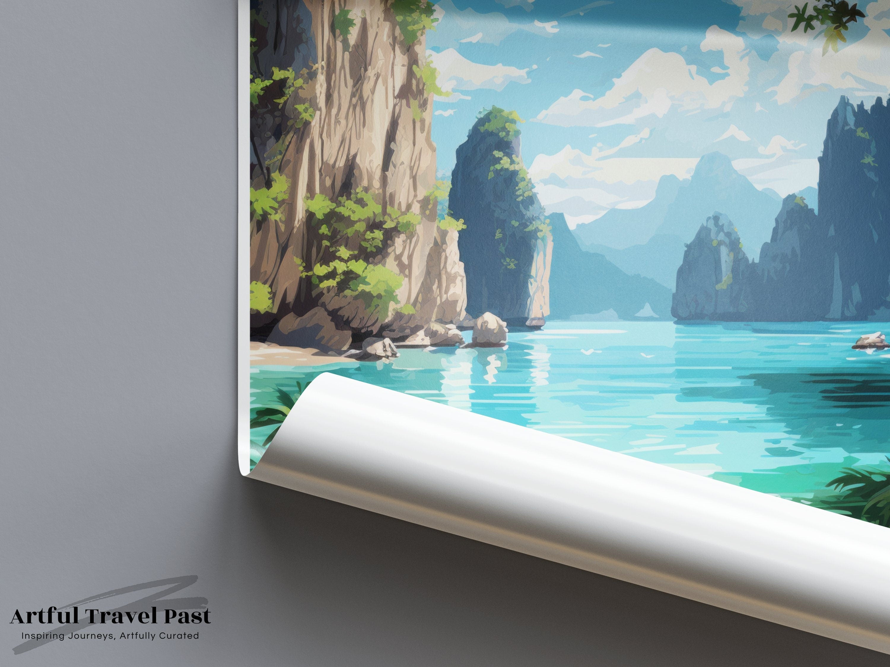 Palawan Wall Art, Stunning Landscape Artwork, Tropical Island Decor, Philippines Travel Poster, Beach Paradise Print, Scenic Ocean View