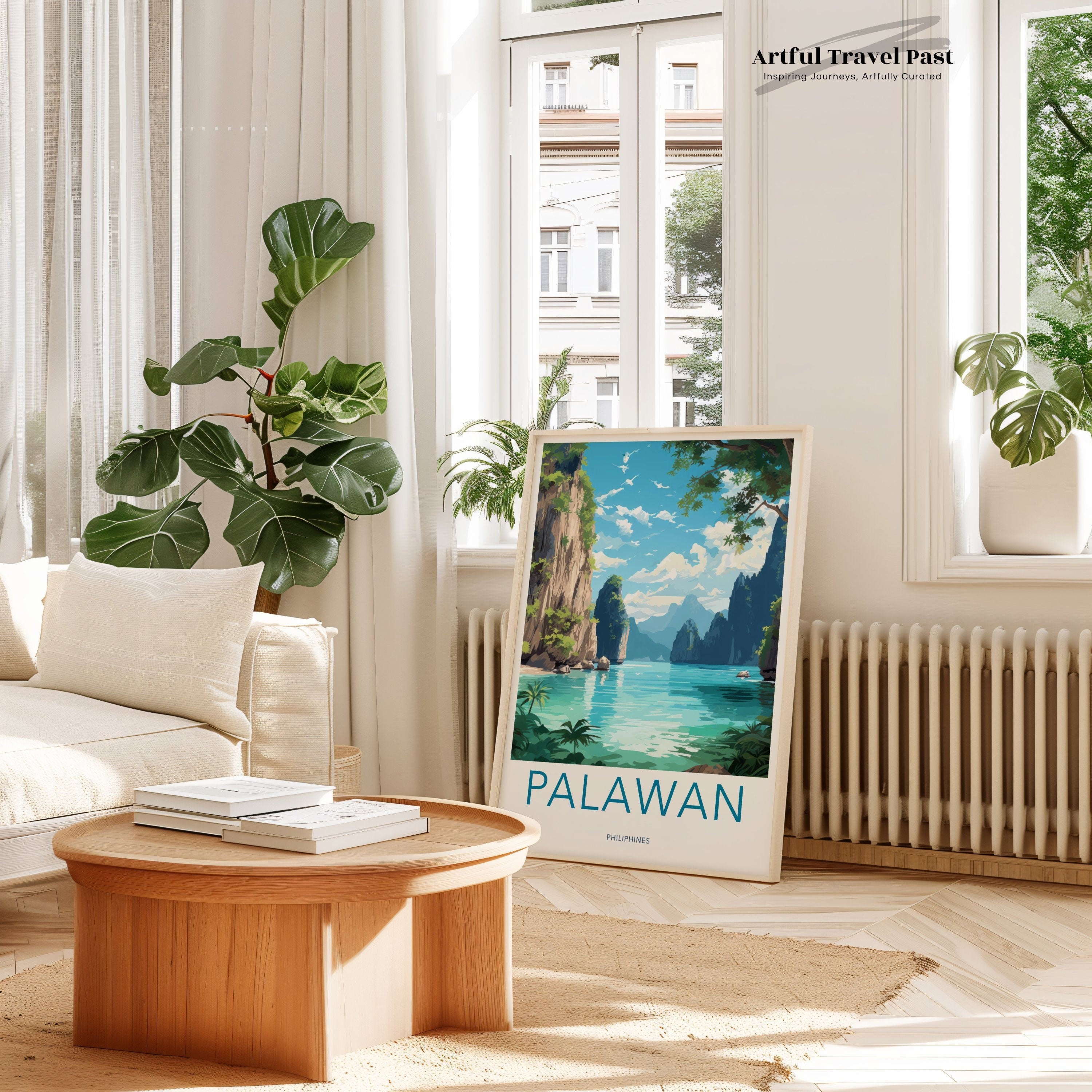 Palawan Wall Art, Stunning Landscape Artwork, Tropical Island Decor, Philippines Travel Poster, Beach Paradise Print, Scenic Ocean View