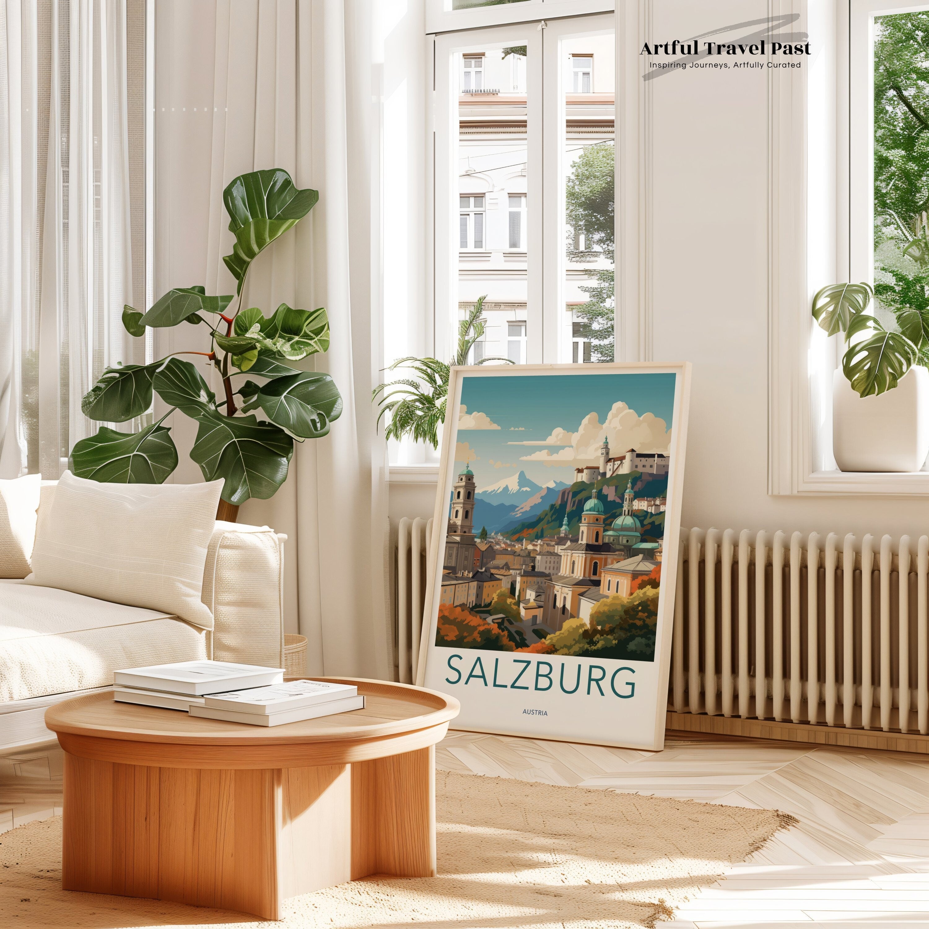 Salzburg Wall Art, Stunning Salzburg Print, Historic Salzburg Poster, Austrian Landmark Artwork, Beautiful Salzburg Skyline, Cultural