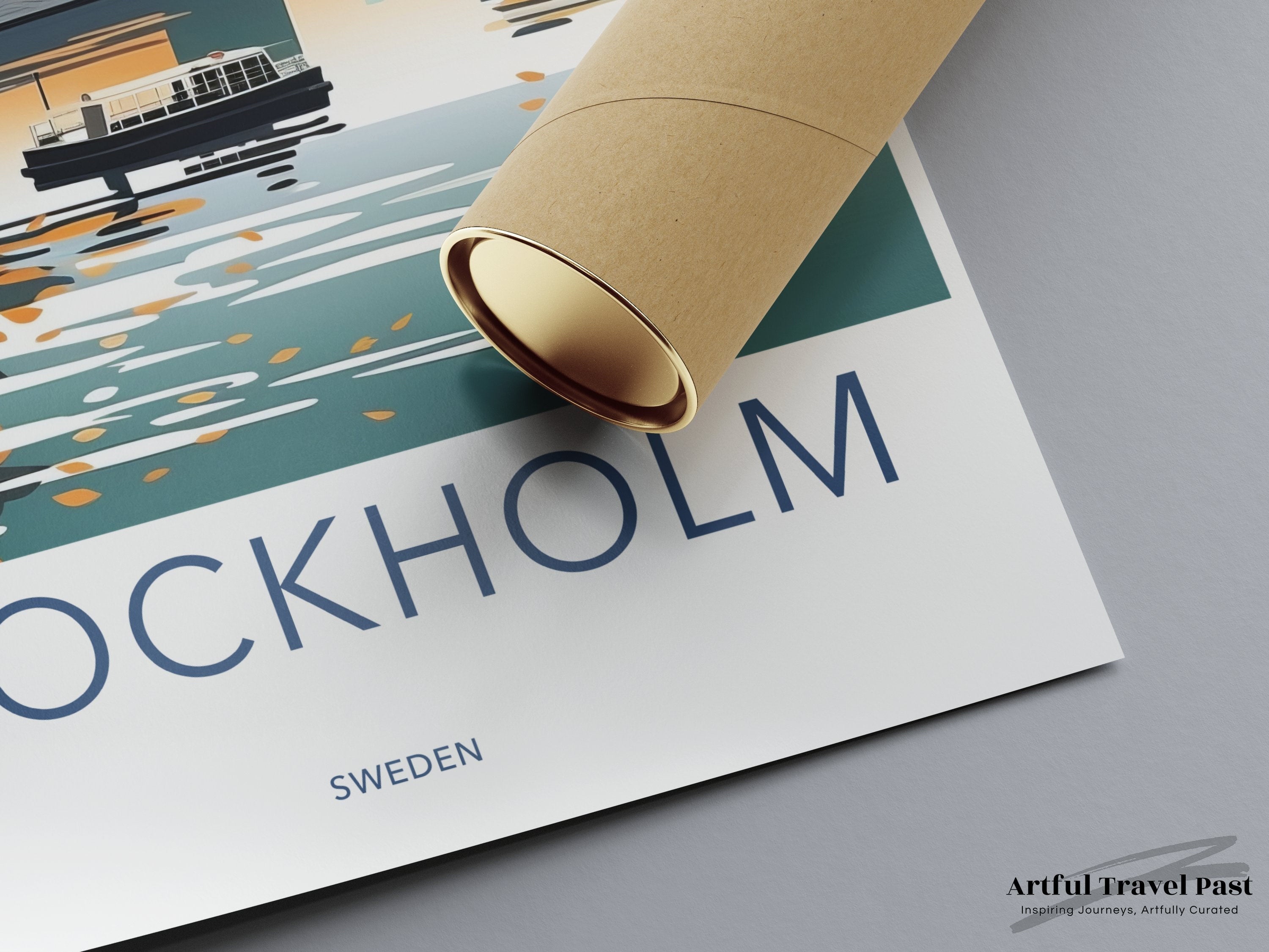 Stockholm Wall Art Print, Scandinavian Cityscape Poster, Historic Architecture Artwork, Autumn Urban Landscape, Travel Home Decor