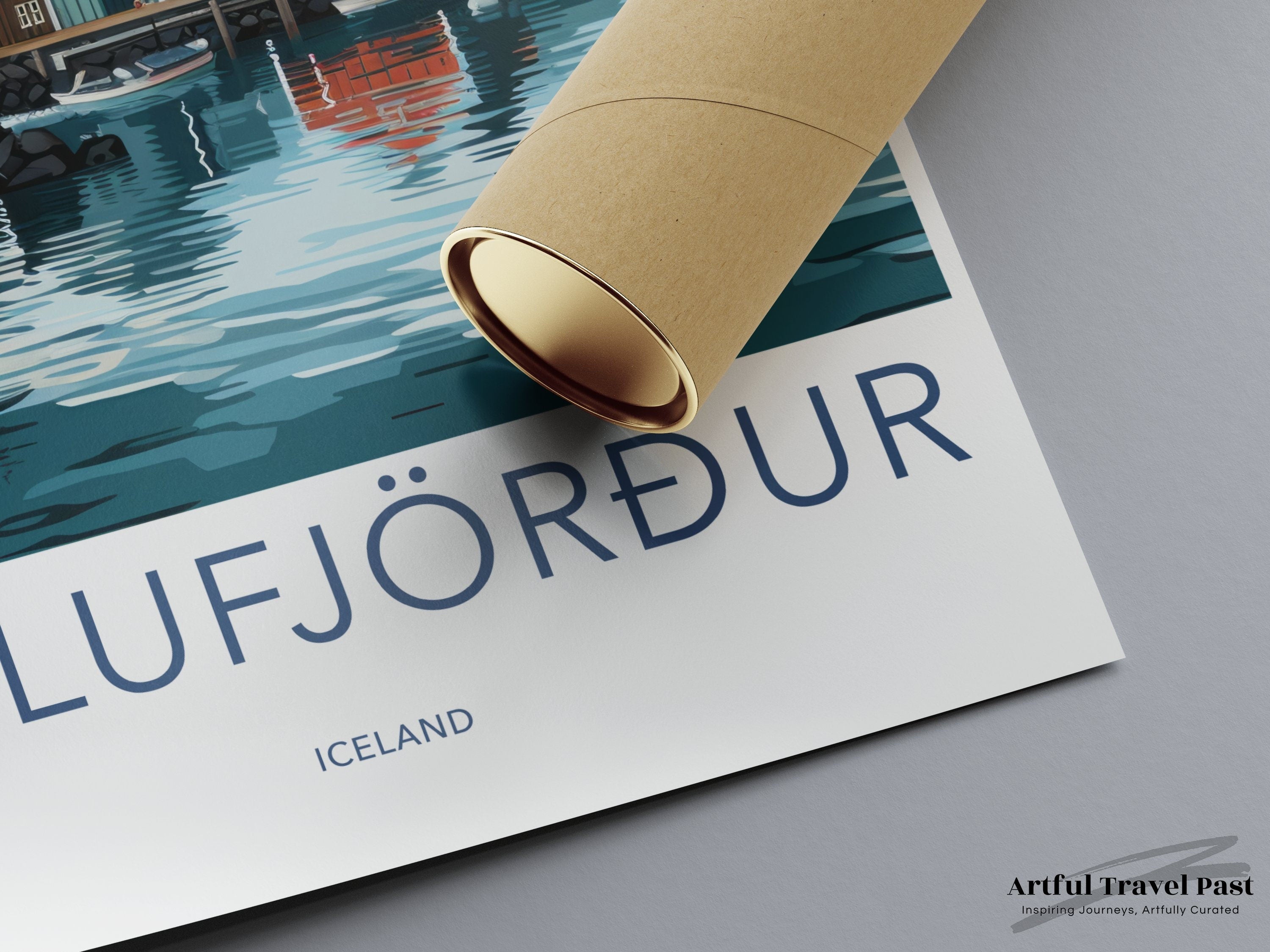 Siglufjörður Wall Art, Icelandic Coastal Town Print, Scenic Seaside Village Poster, Nordic Harbor Artwork, Nordic Travel Decor