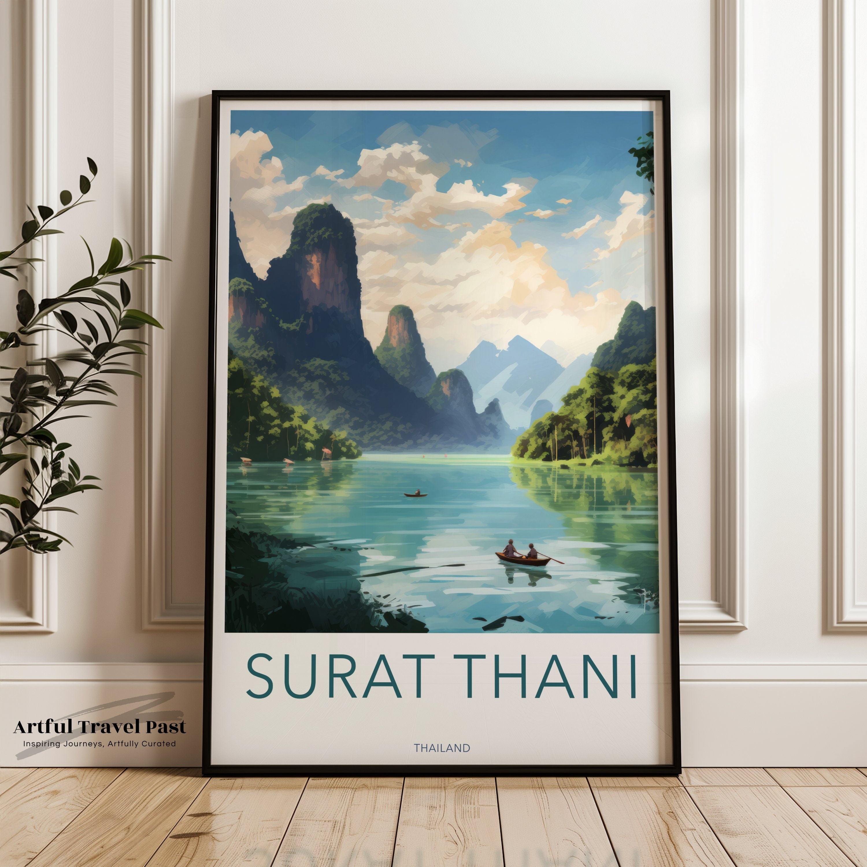 Surat Thani Wall Art, Scenic Thailand Landscape Print, Nature Lover Gift, Southeast Asian Home Decor, Cultural Heritage Wall Art