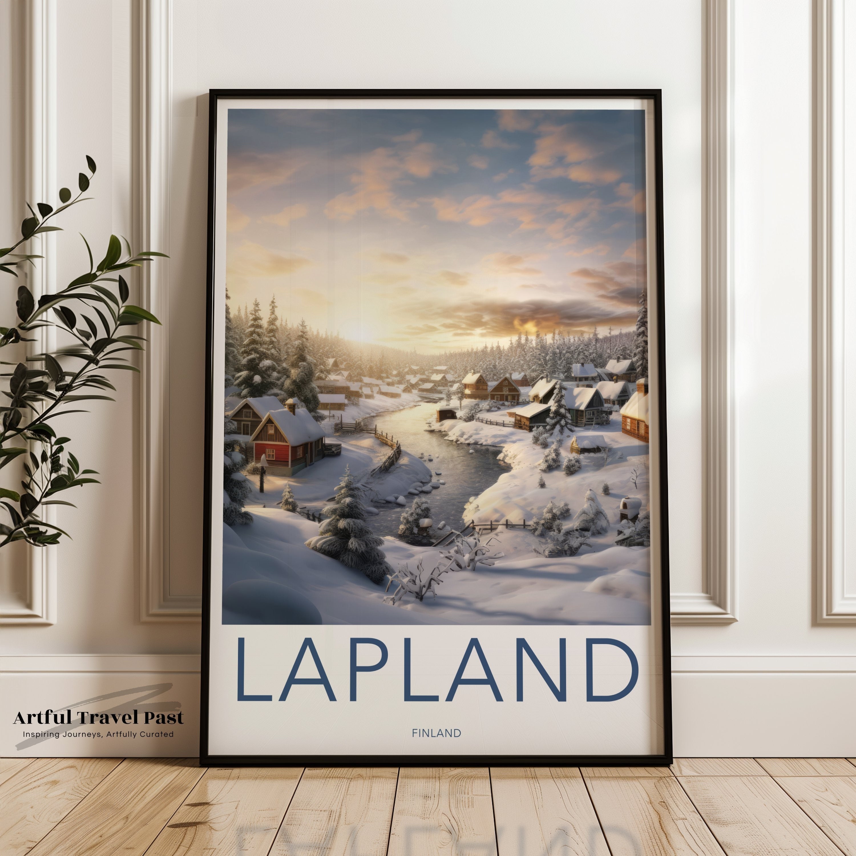 Lapland Winter Wonderland Wall Art, Serene Snowy Landscape Print, Beautiful Nordic Scenery, Home Decor, Finland Travel Poster, Nature