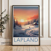 Lapland Finland Wall Art, Winter Wonderland Landscape Print, Scenic Snowy Sunset Poster, Nordic Home Decor, Beautiful Nature Artwork