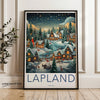 Winter Wonderland Lapland Wall Art, Finland Christmas Scene Print, Snowy Village Poster, European Winter Landscape Decor