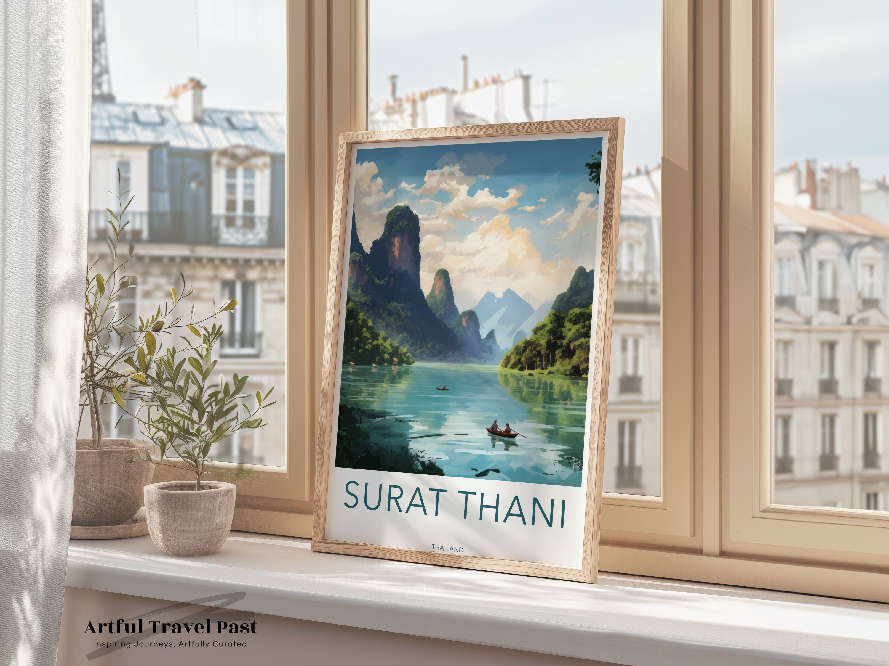 Surat Thani Wall Art, Scenic Thailand Landscape Print, Nature Lover Gift, Southeast Asian Home Decor, Cultural Heritage Wall Art