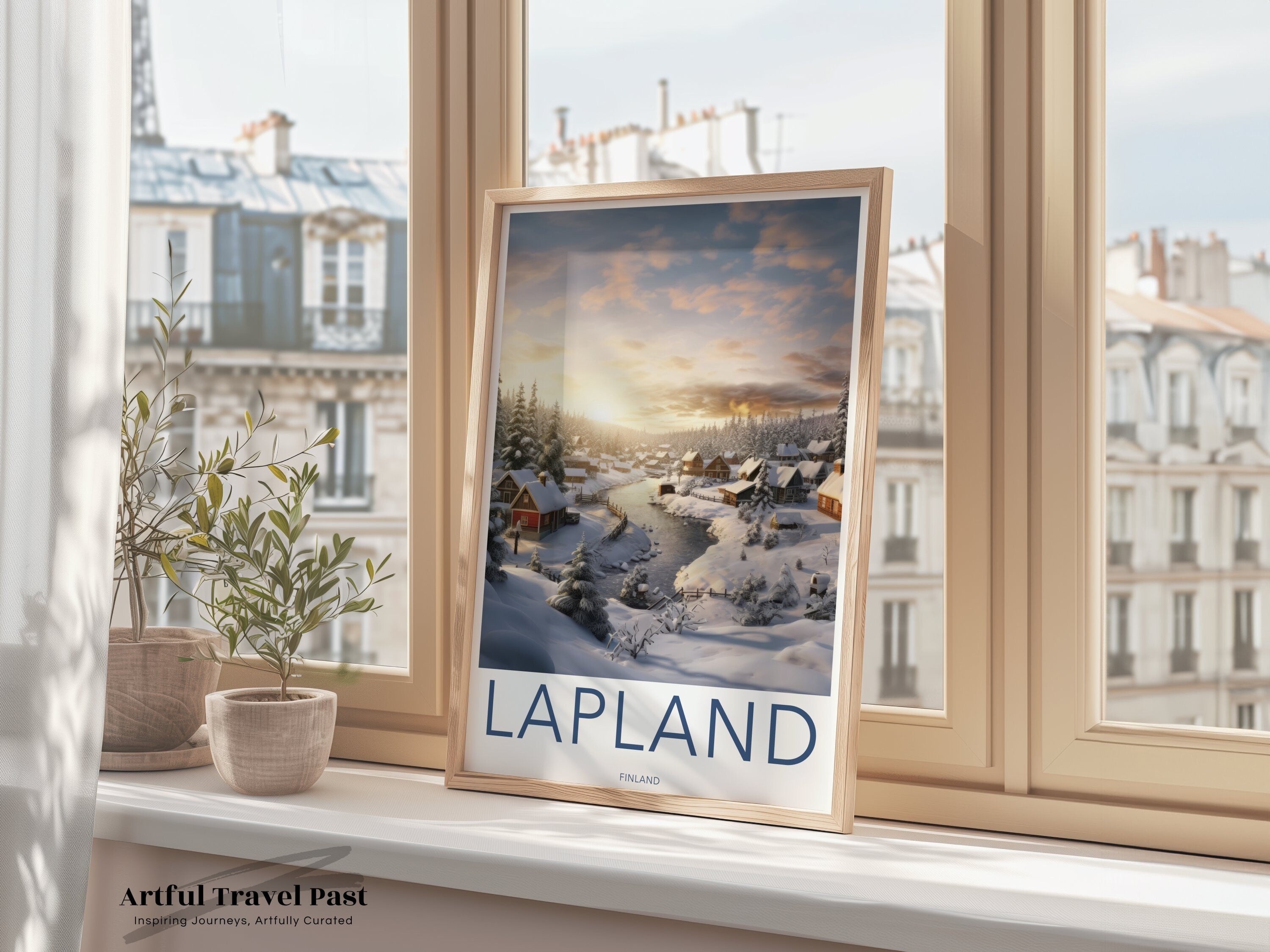 Lapland Winter Wonderland Wall Art, Serene Snowy Landscape Print, Beautiful Nordic Scenery, Home Decor, Finland Travel Poster, Nature