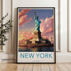 New York City Wall Art, Statue of Liberty Print, NYC Poster, Urban Skyline Art, Great for Home Decor, Vibrant Cityscape, Travel Enthusiast