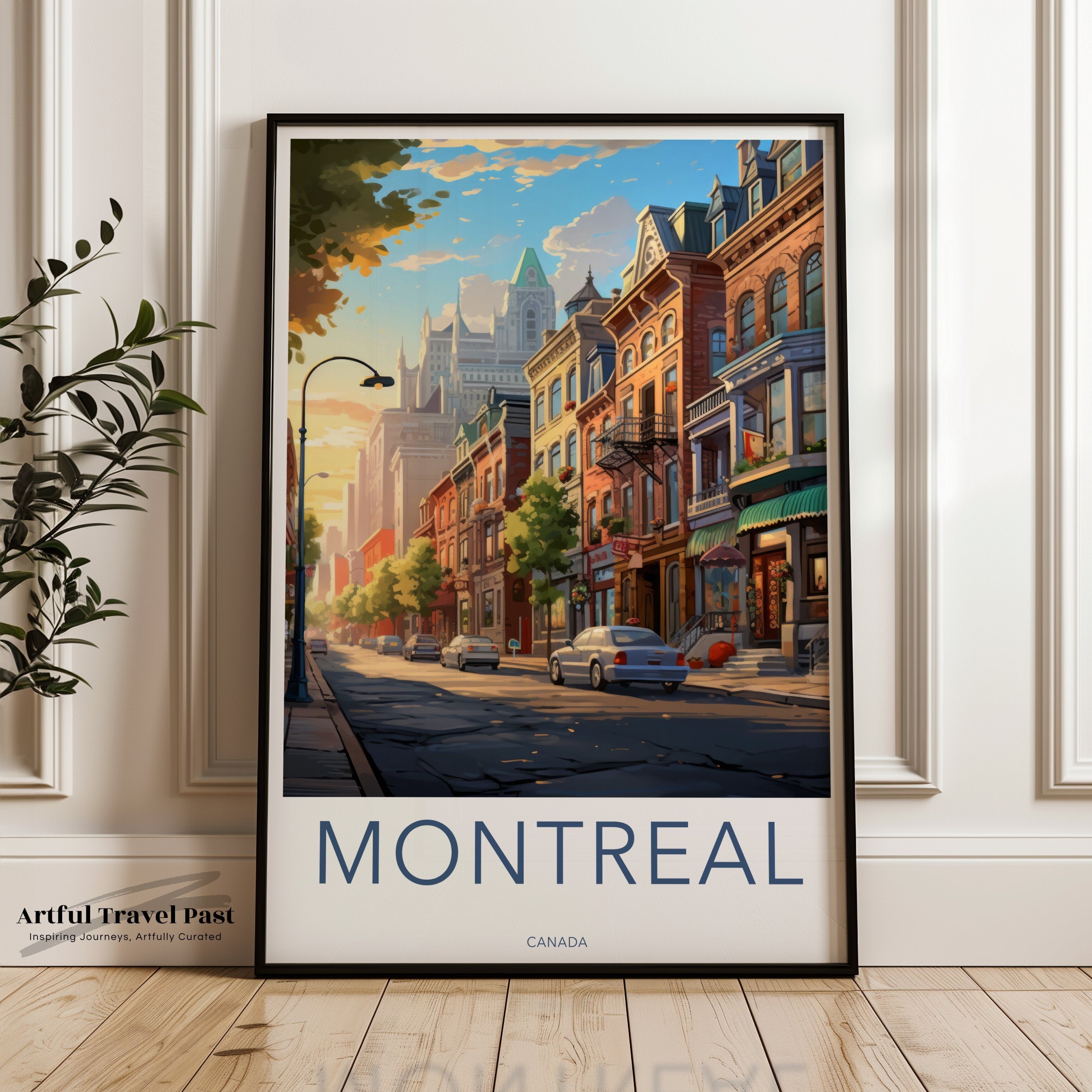 Montreal Wall Art Print, Canada Cityscape Poster, Urban Street View Wall Decor, Vintage Travel Artwork, Historic Architecture Display