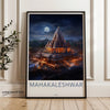 Mahakaleshwar Temple Wall Art, Night View Mahakaleshwar, Illuminated Mahakaleshwar Temple Print, Moonlit Mahakaleshwar Poster, India