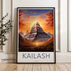 Mount Kailash Wall Art, Sunrise Over Kailash Poster, Hindu and Buddhist Sacred Mountain, Serene Himalayan Scenery, Spiritual Home Decor