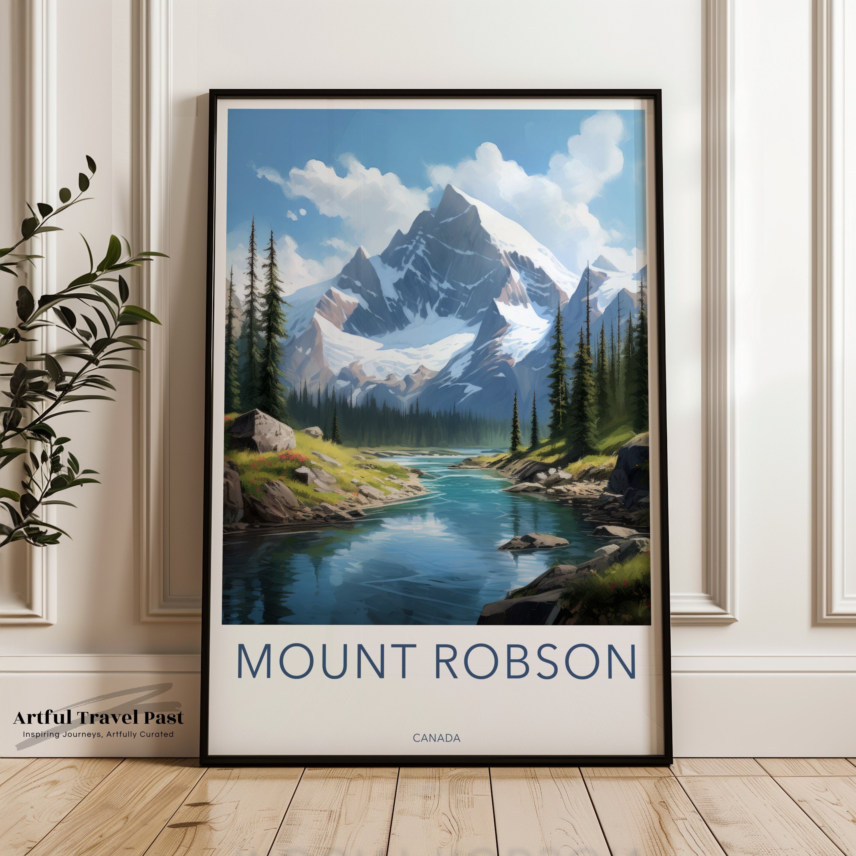 Mount Robson Wall Art, Canada Mountain Landscape Poster, Scenic Nature Print, Canadian Rockies Artwork, Home Decor, Travel Gift