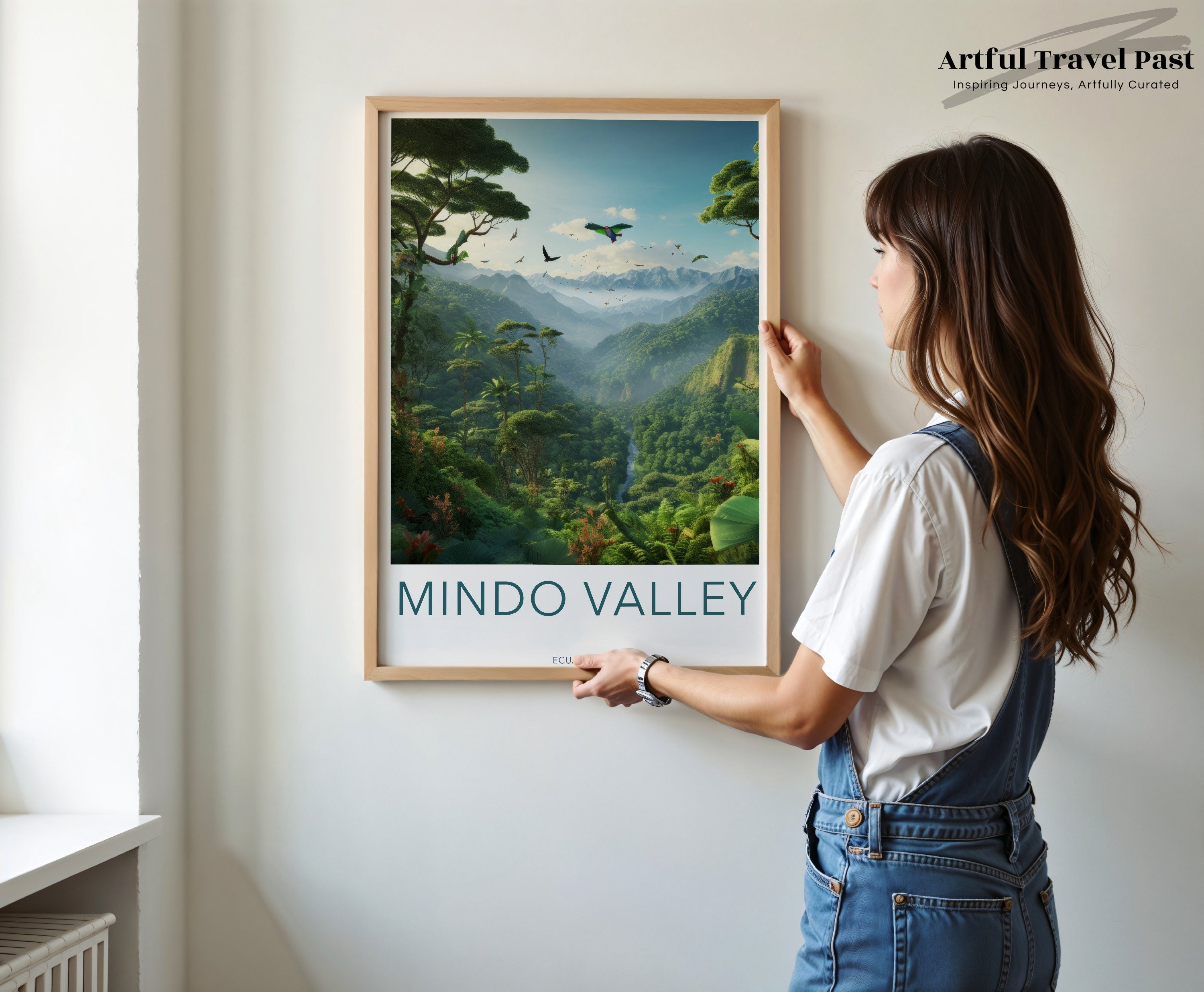 Mindo Valley Ecuador Wall Art, Scenic Nature Print, Lush Green Landscape, Tropical Forest, Ecuadorian Mountains, South American Decor