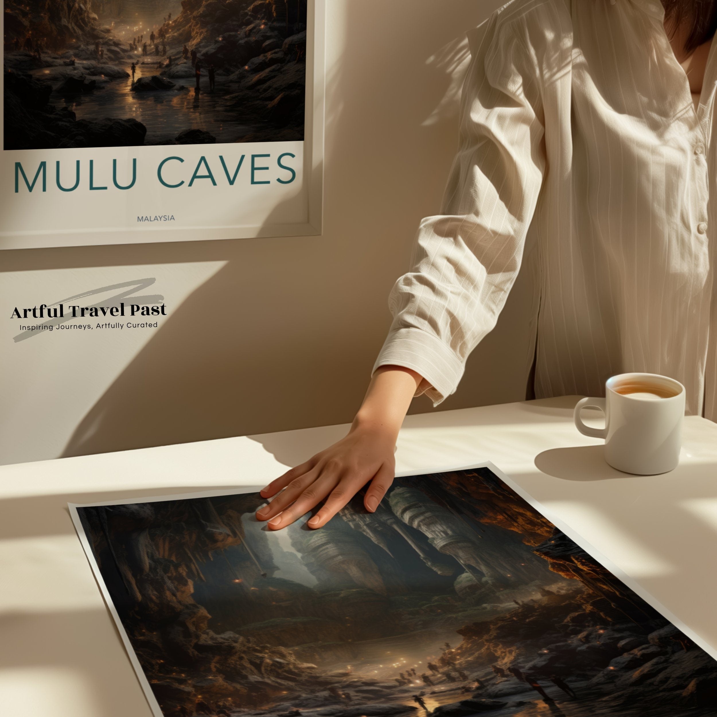 Mulu Caves Wall Art, Malaysia Travel Poster, Scenic Nature Print, Famous Caves Artwork, Unique Home Decor, Adventure Lover Gift