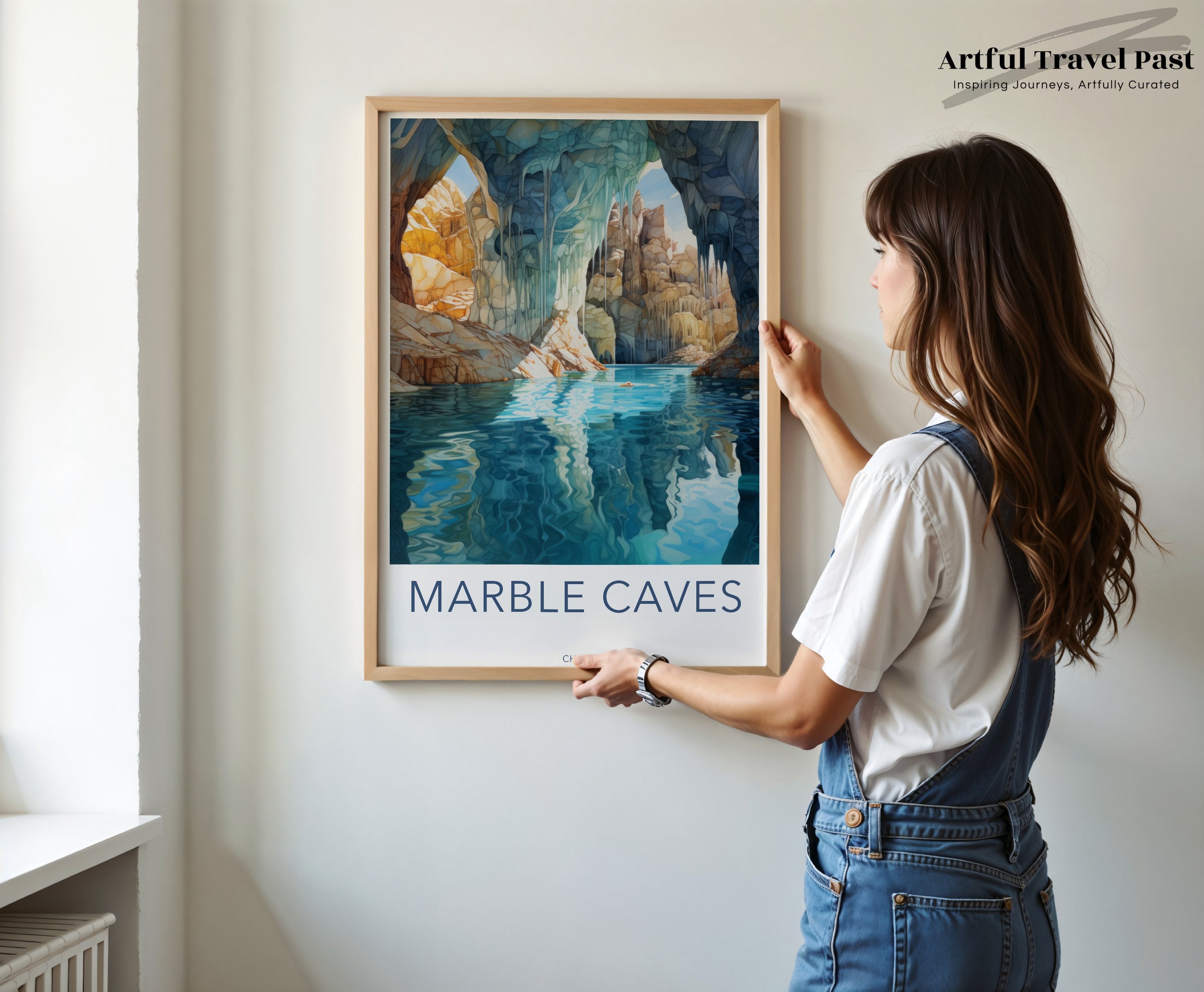 Marble Caves Wall Art, Stunning Chile Scenery, Nature Decor, Travel Poster, Natural Landscapes, Vibrant Abstract Homedecor