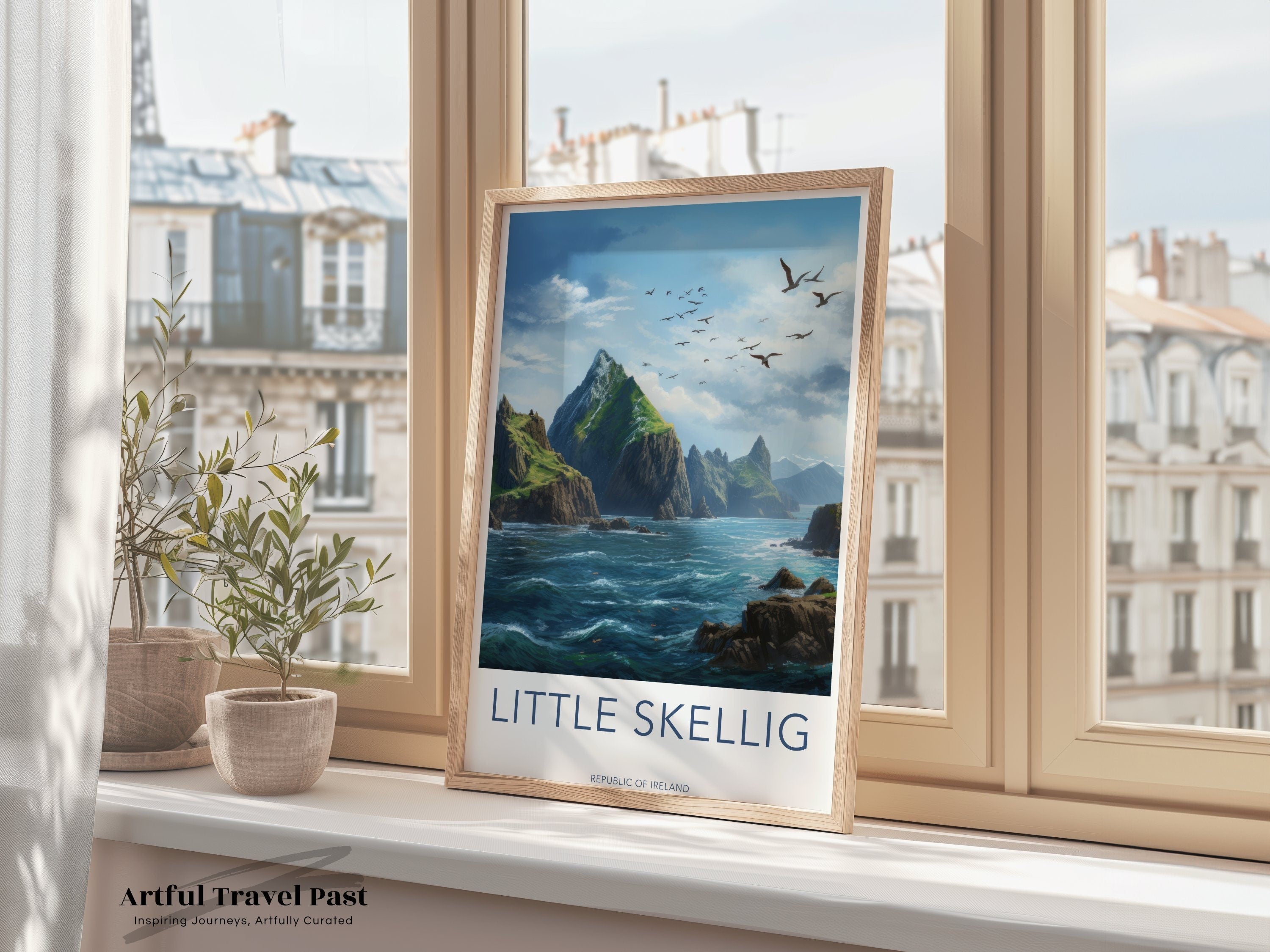 Little Skellig Scenic Wall Art, Ireland Coastal Landscape, Nature Photography Print, Stunning Ocean View, Irish Heritage Decor