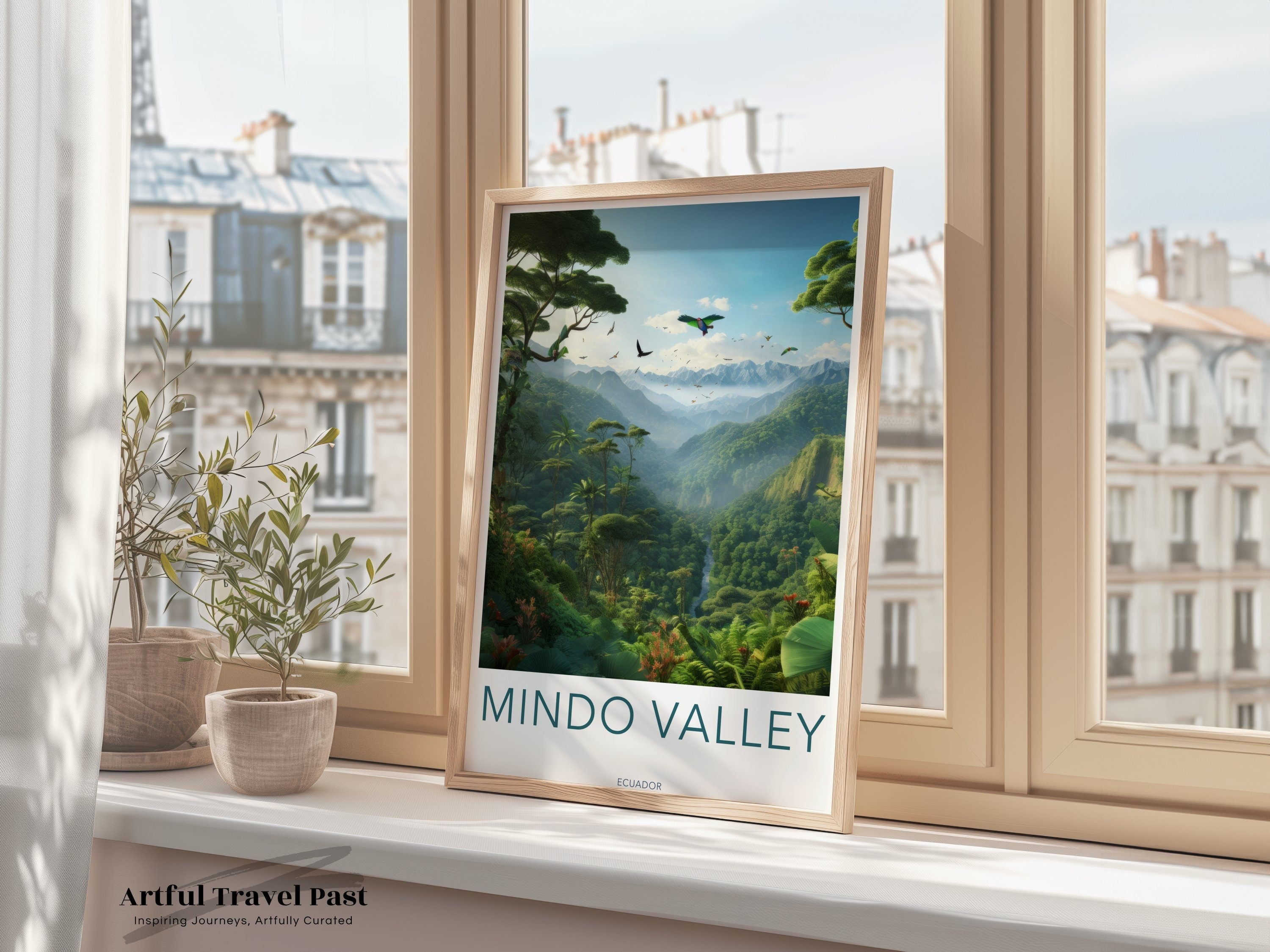 Mindo Valley Ecuador Wall Art, Scenic Nature Print, Lush Green Landscape, Tropical Forest, Ecuadorian Mountains, South American Decor