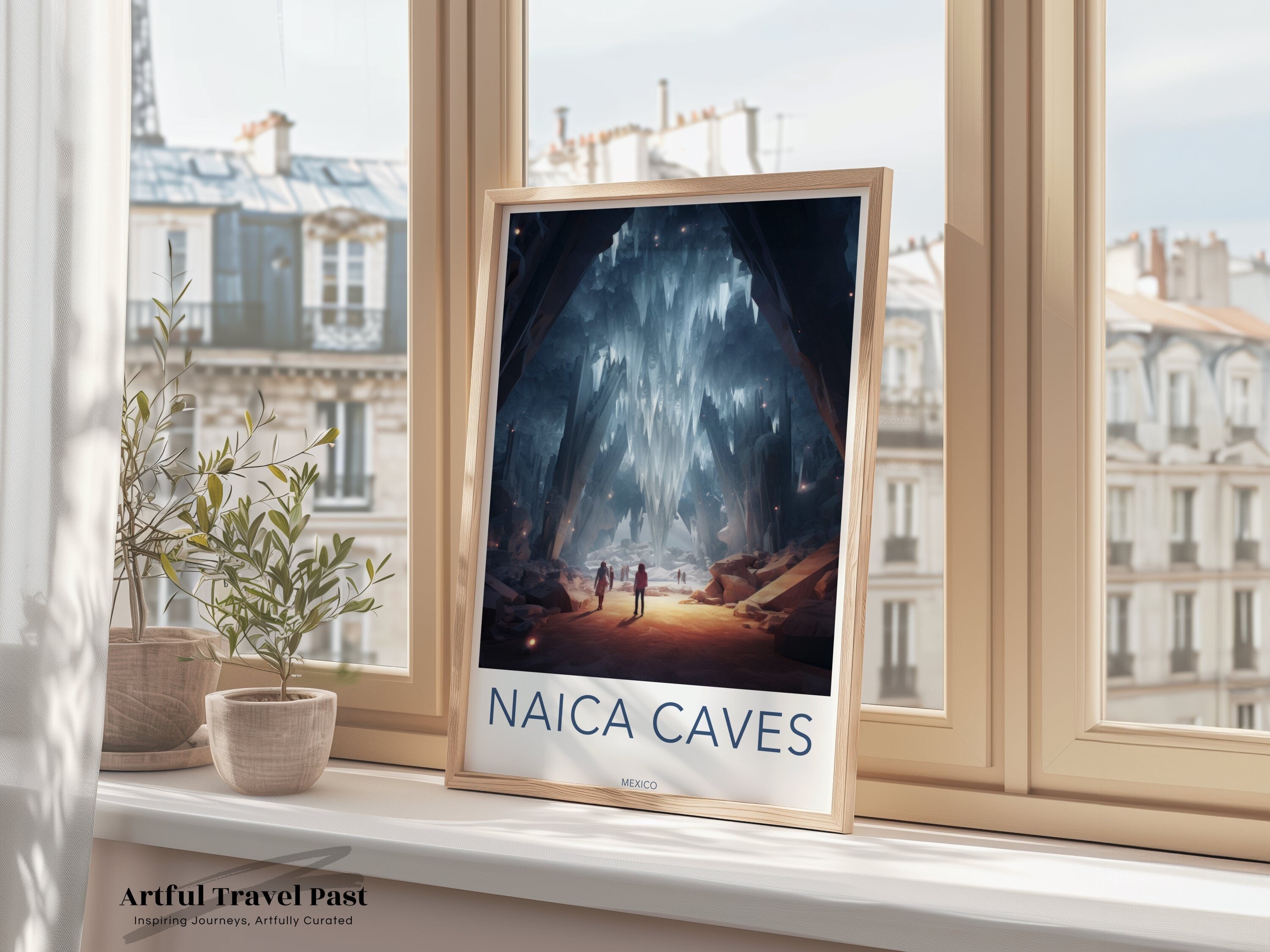 Naica Caves Wall Art, Mexico, Natural Wonders Art Print, Unique Wall Decor, Crystal Cave Scene, Scenic Cave Photography, Home Decor