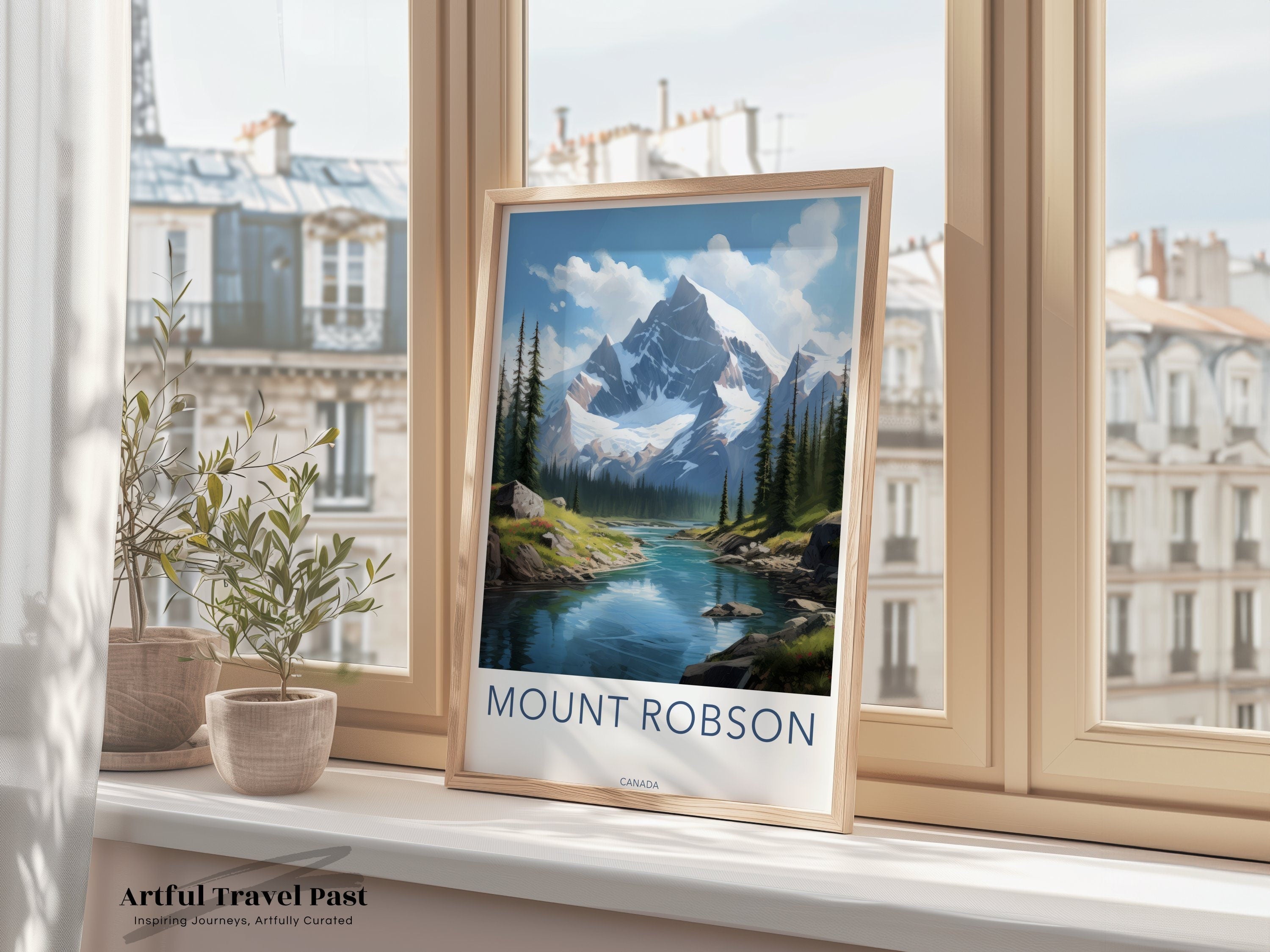 Mount Robson Wall Art, Canada Mountain Landscape Poster, Scenic Nature Print, Canadian Rockies Artwork, Home Decor, Travel Gift