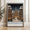 Nuremberg Wall Art, Winter Wonderland Print, Christmas Market Artwork, Bavarian Town Decor, Holiday Home Decor, Cozy Winter Scene