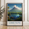 Ometepe Wall Art, Nicaragua Travel Poster, Beautiful Volcano Landscape Print, Scenic Lake View Artwork, Central America Decor