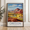 Scenic Oregon Landscape Wall Art, Vibrant Desert Mountain Poster, Colorful Nature Artwork, Unique Travel Gift, Pacific Northwest Decor